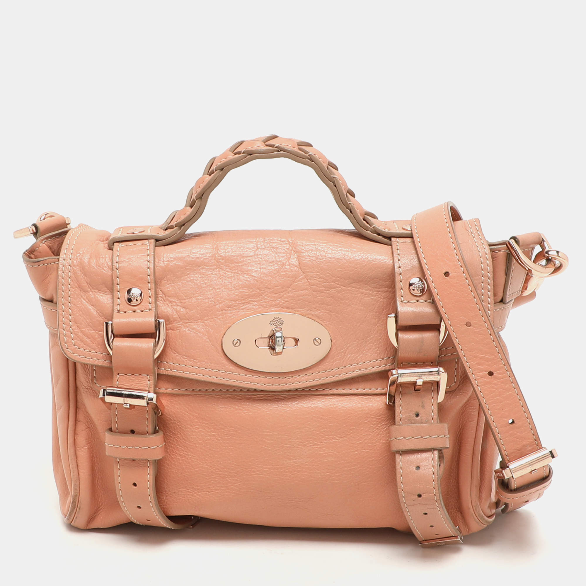 Mulberry Peach Leather Mini Alexa Crossbody Bag