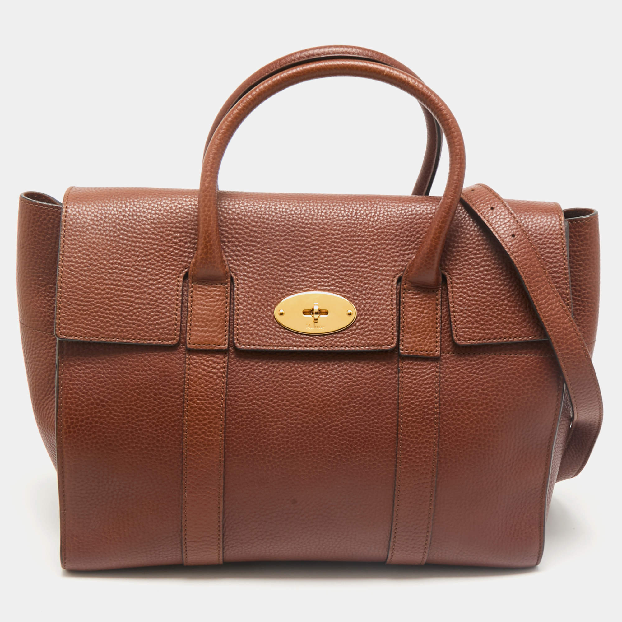 مملوكة مسبقًا Mulberry Oak Brown Leather Medium Bayswater Satchel