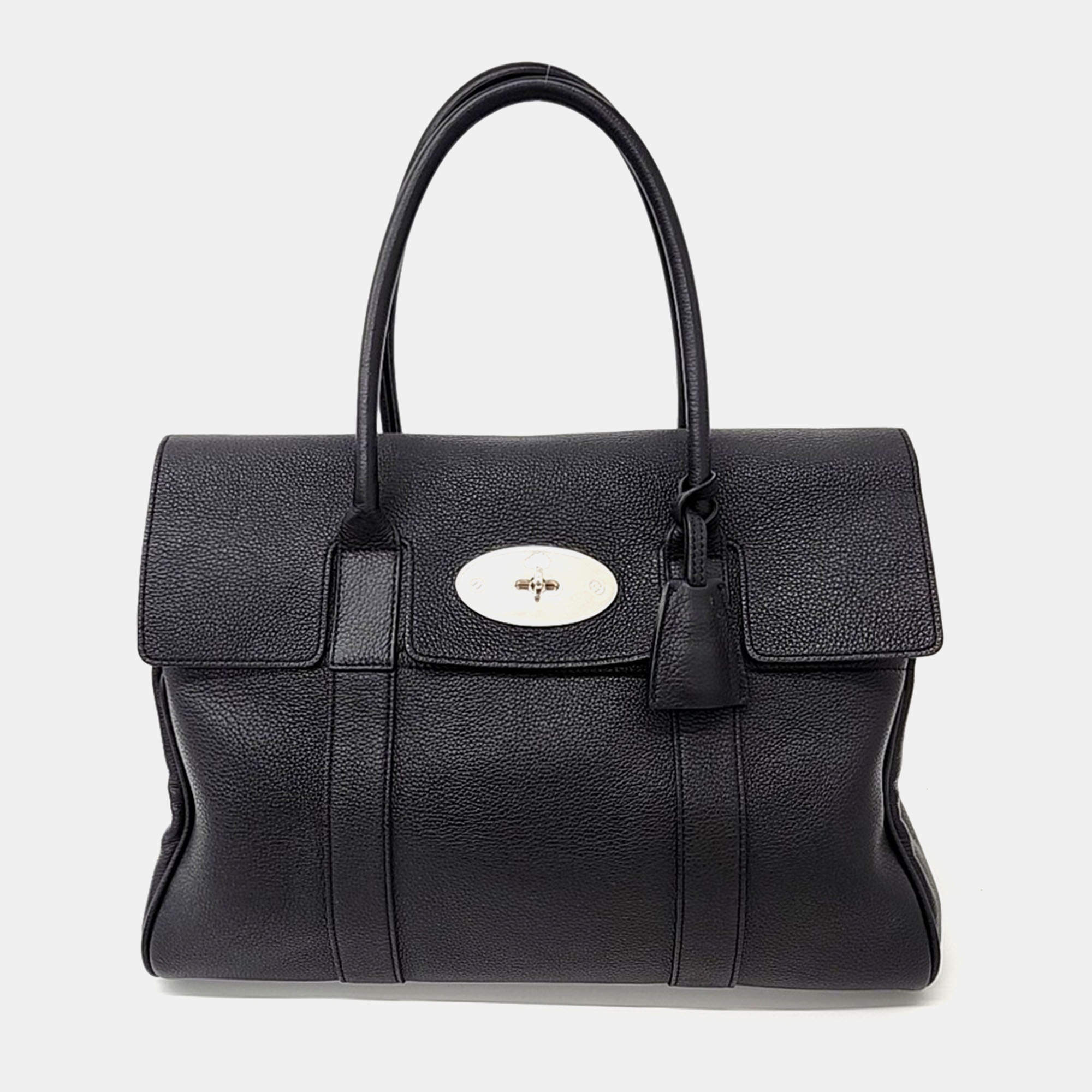 Pre Owned Mulberry Black Leather Bayswater bag