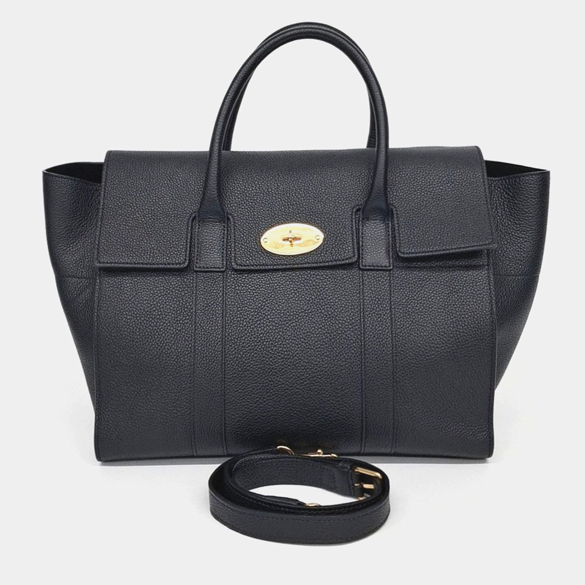 Pre Owned Mulberry Black Leather Bayswater bag