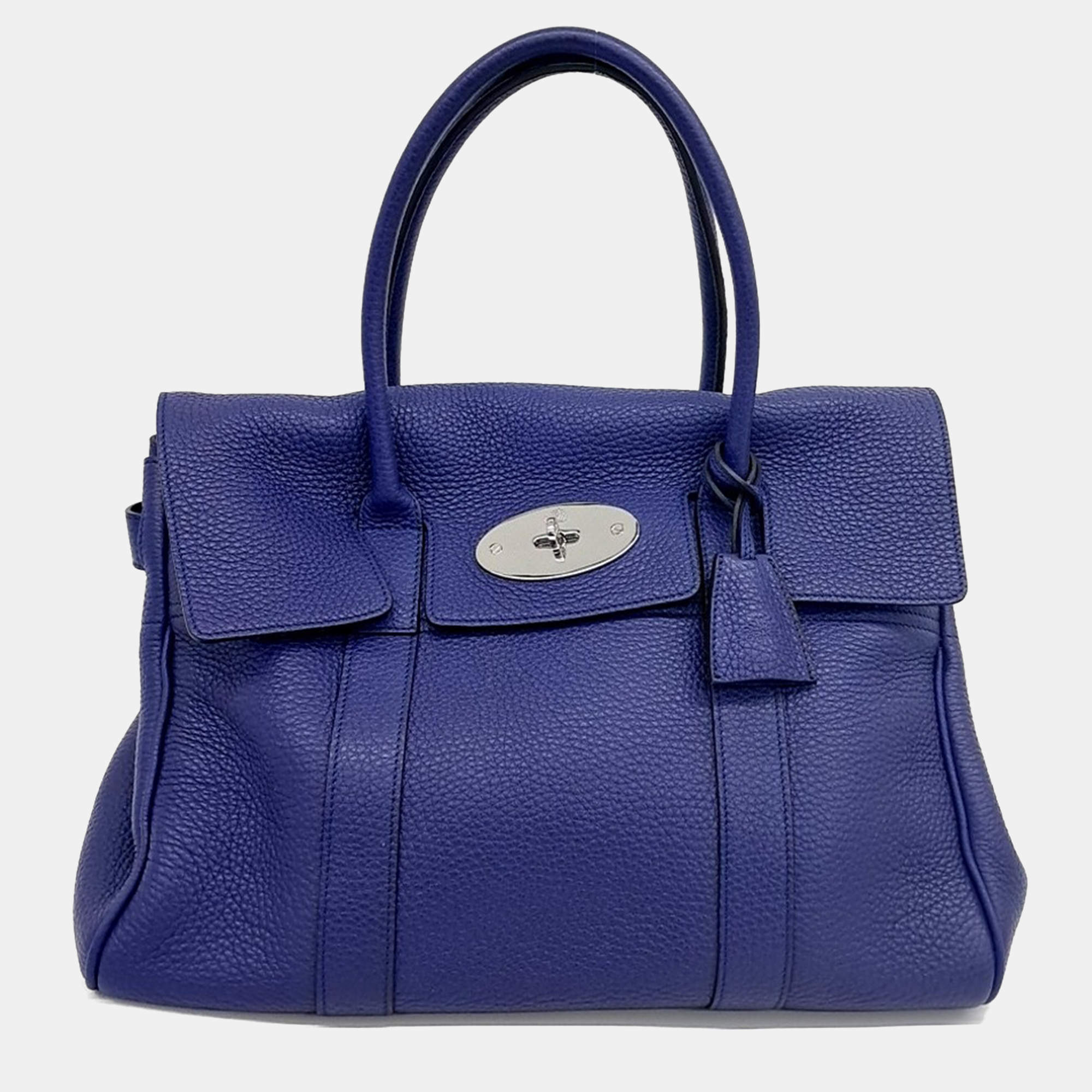 Pre Owned Mulberry Blue Leather Bayswater bag