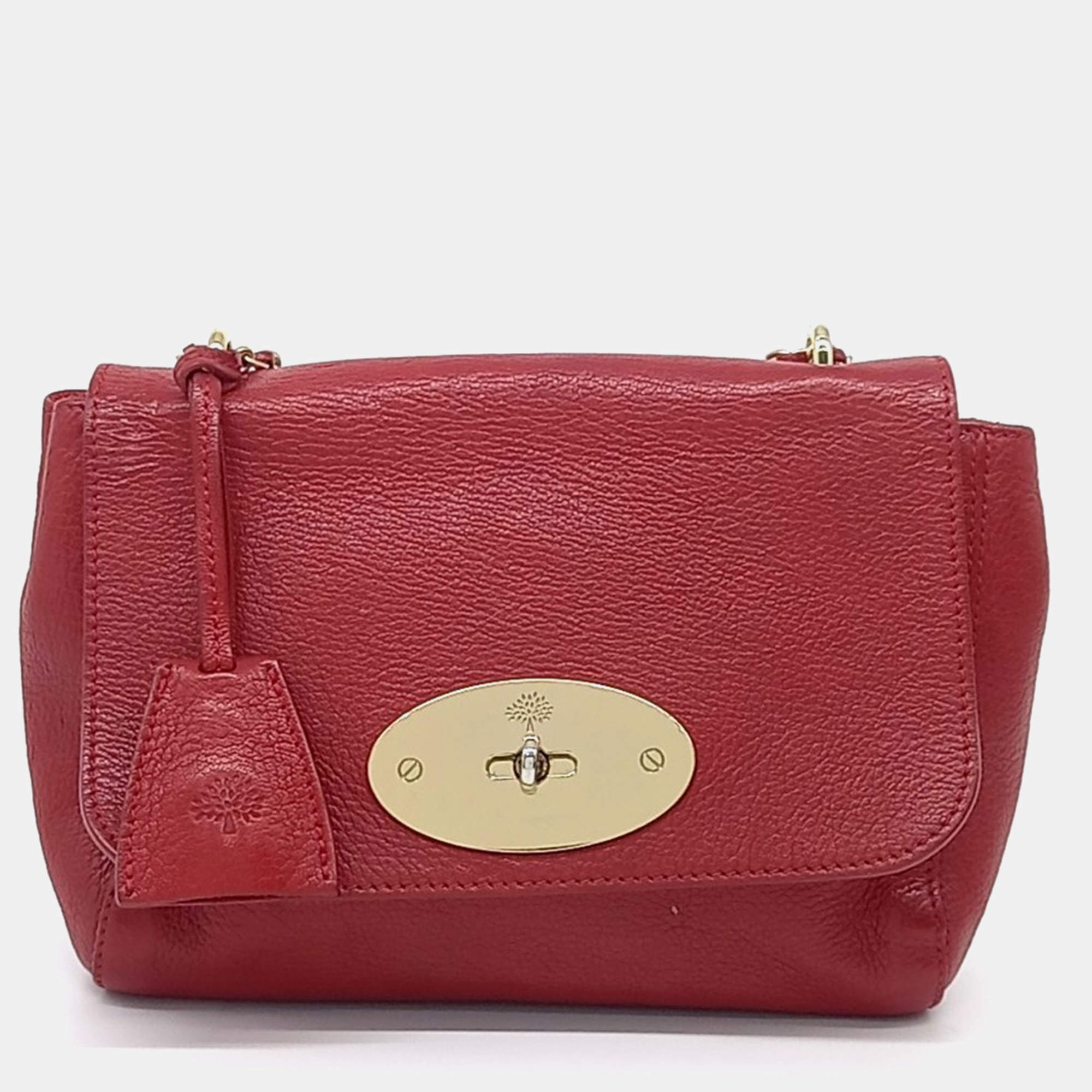 Pre Owned Mulberry Red Leather Lily Bag