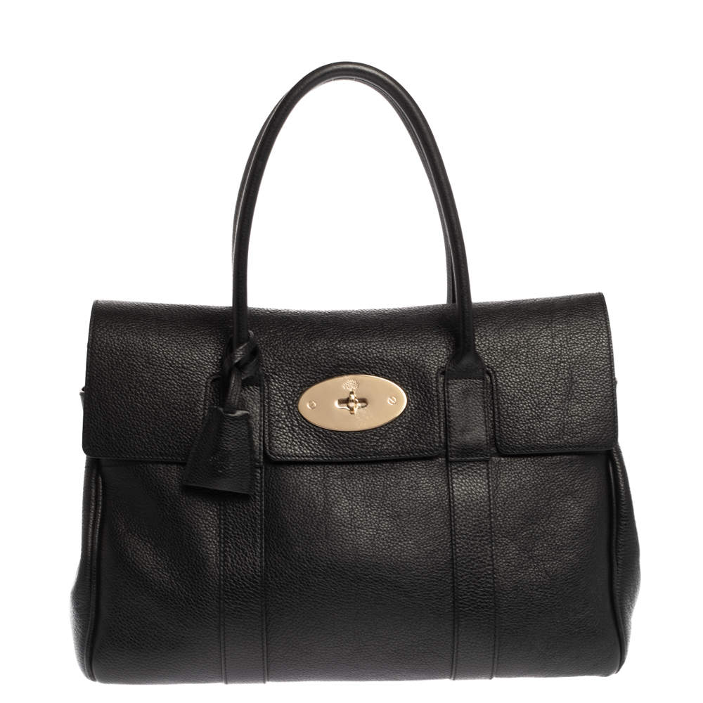 Pre Owned Mulberry Black Leather Bayswater Satchel
