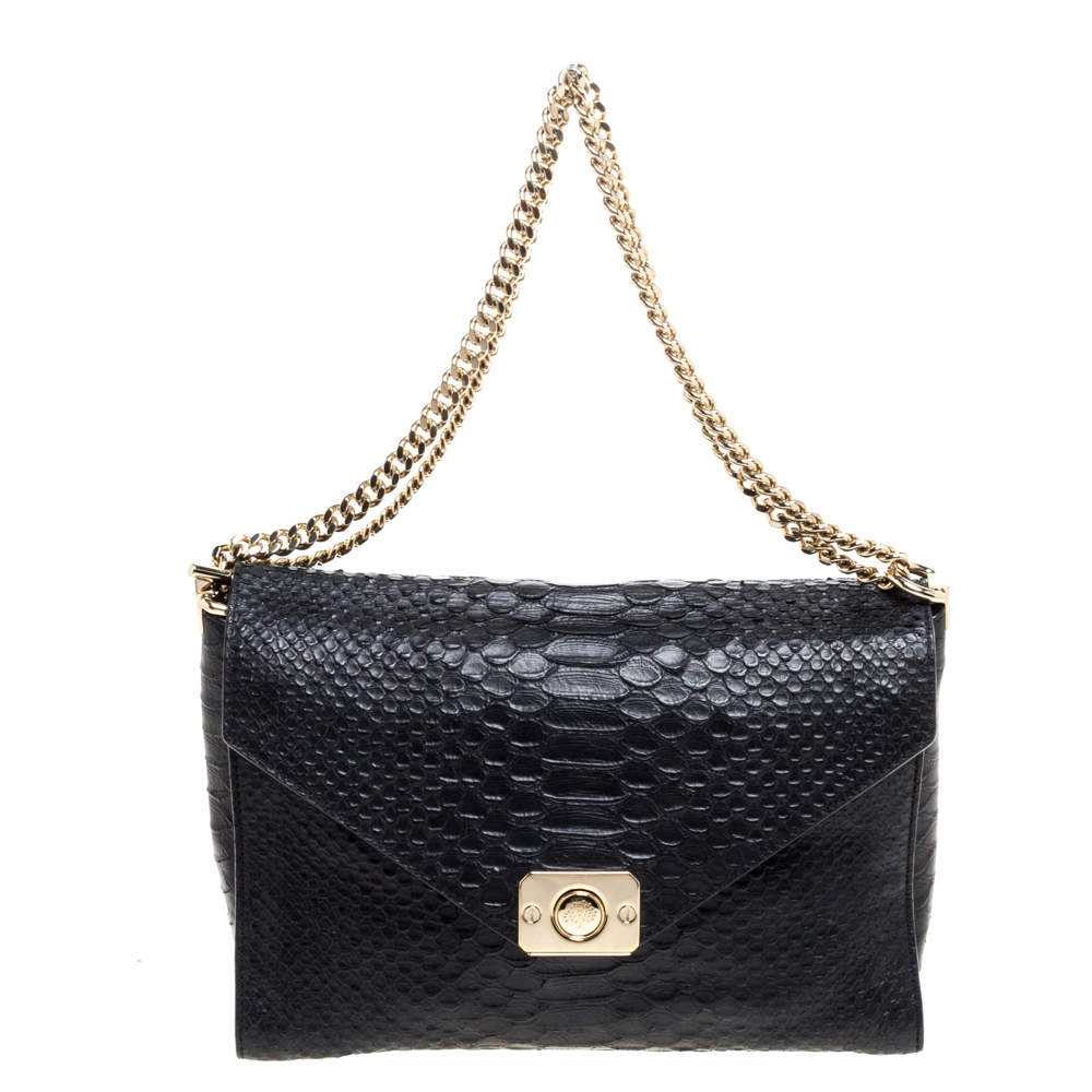 Pre Owned Mulberry Black/Burgundy Delphie Duo Shoulder Bag