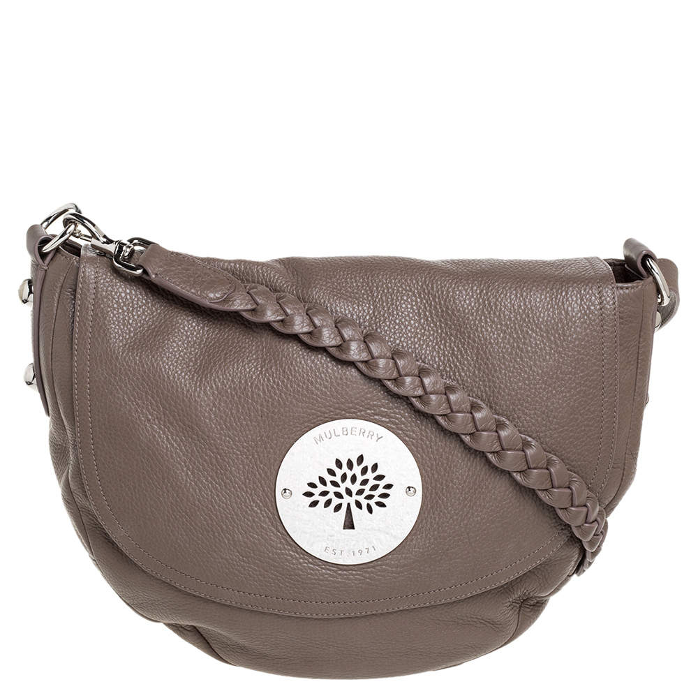 Pre Owned Mulberry Dark Beige Leather Daria Shoulder Bag