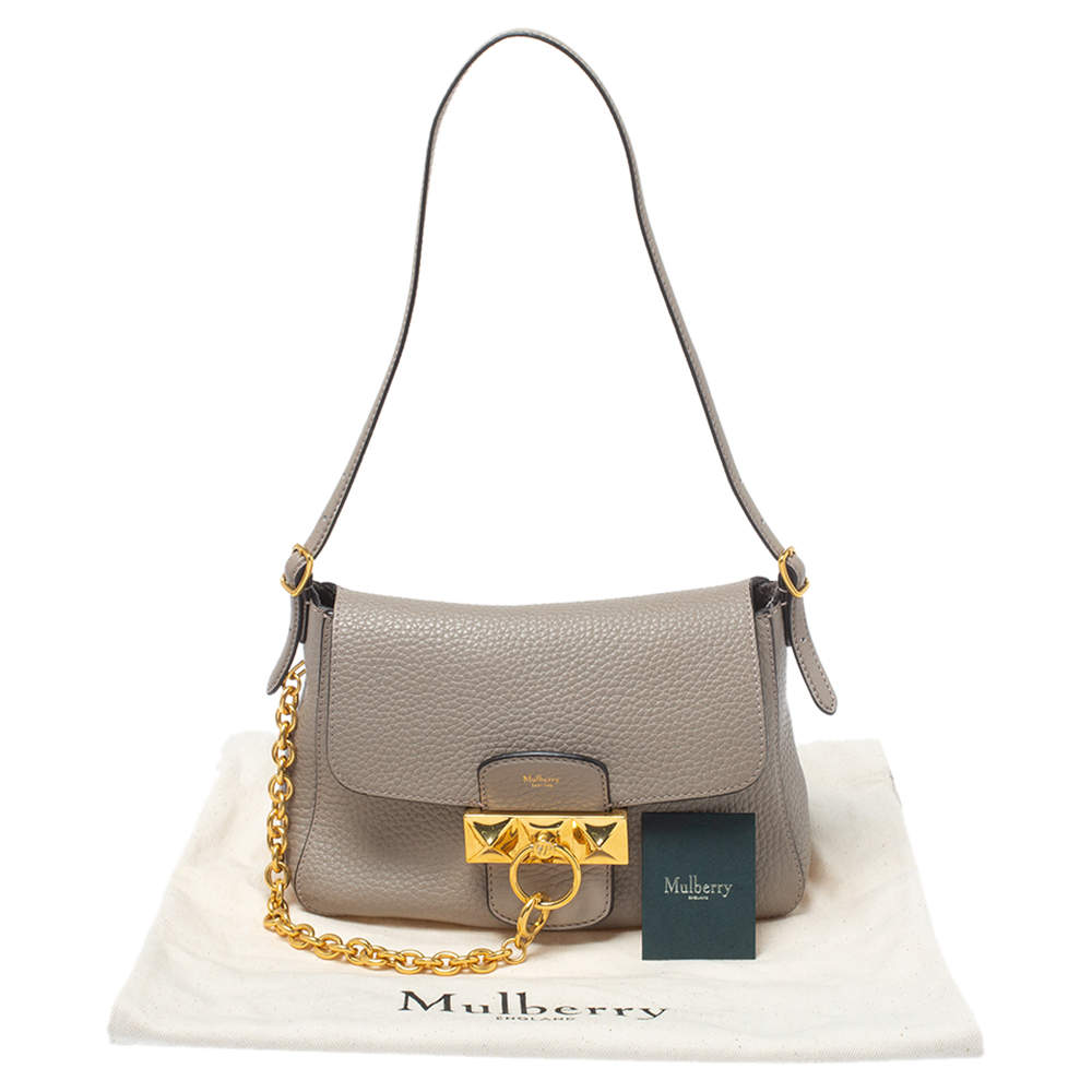 Mulberry Grey Soft Leather Mini Keeley Shoulder Bag