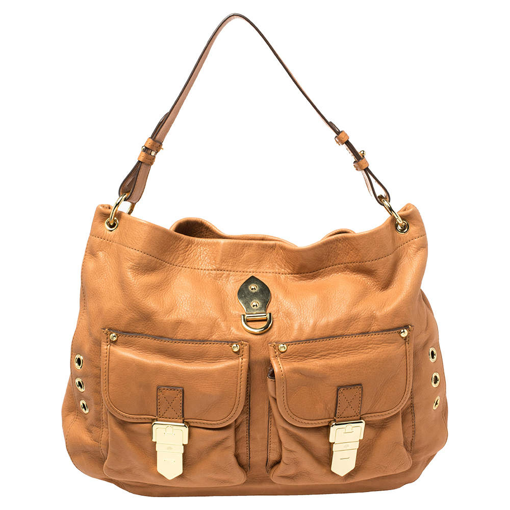 Mulberry Tan Soft Leather Buckle Pocket Hobo