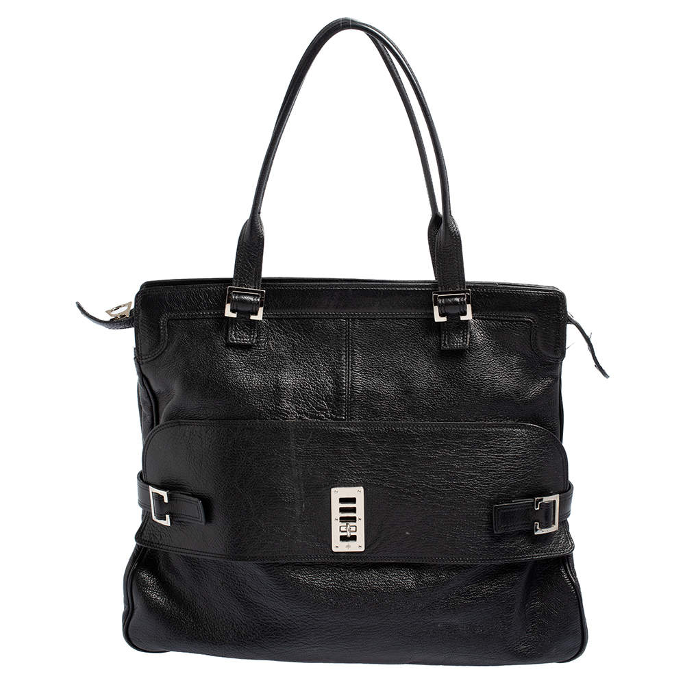 Pre Owned Mulberry Black Leather Maggie Tote