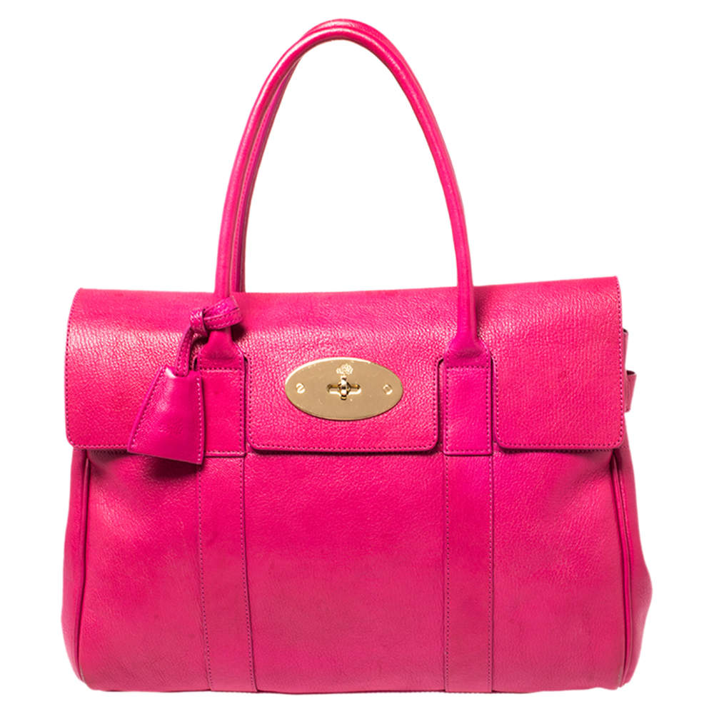 Pre Owned Mulberry Fuchsia Leather Bayswater Satchel