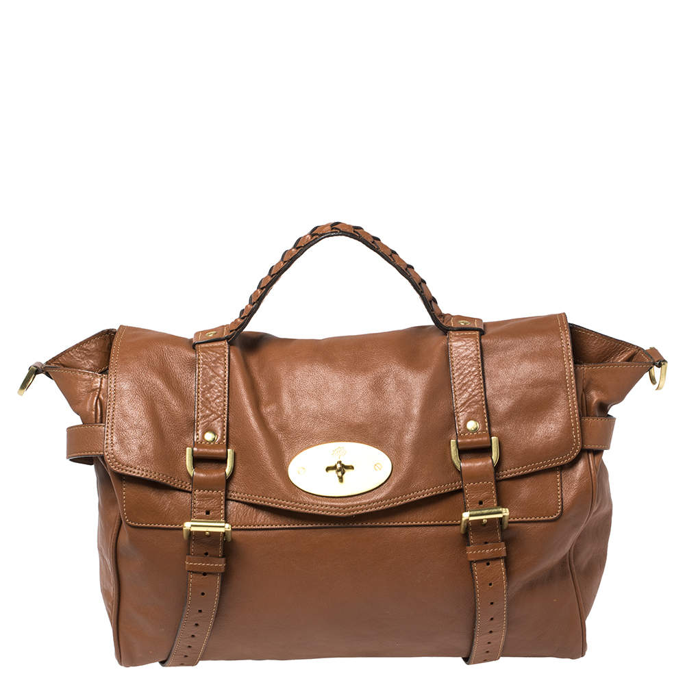 Pre Owned Mulberry Brown Leather Oversized Alexa Satchel