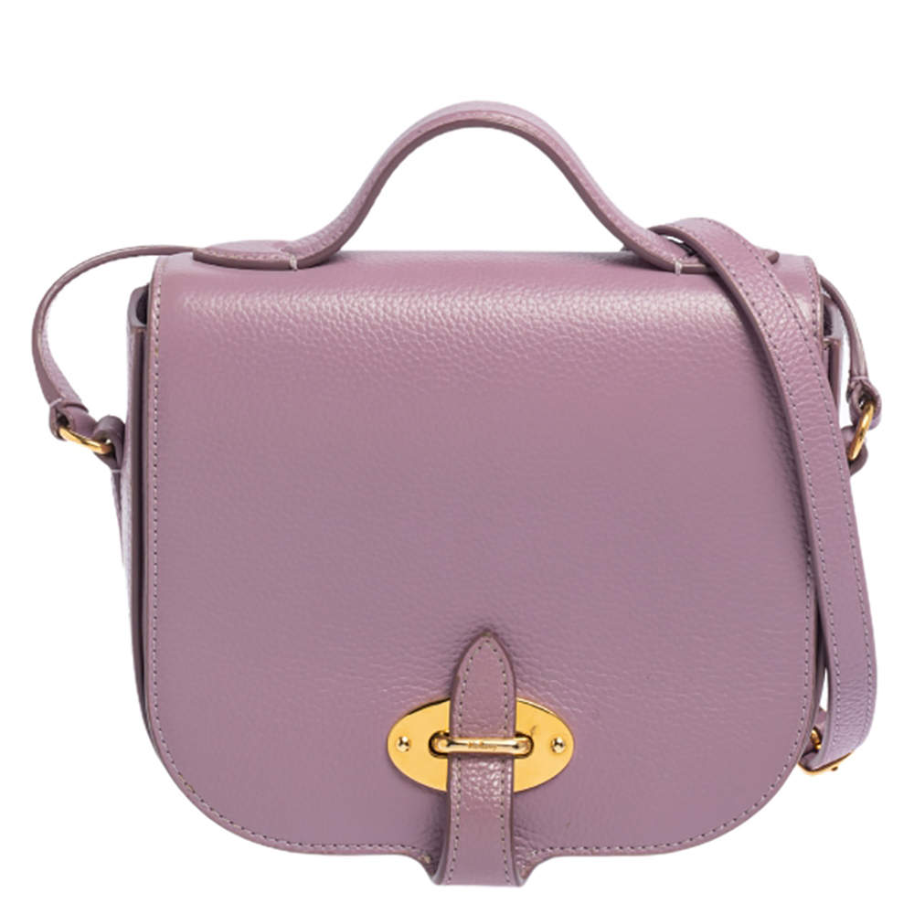 Pre Owned Mulberry Lilac Leather Tenby Crossbody Bag