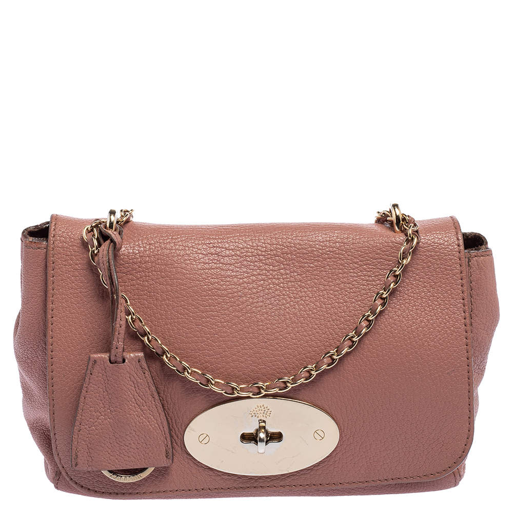 Mulberry Pale Pink Leather Small Lily Shoulder Bag