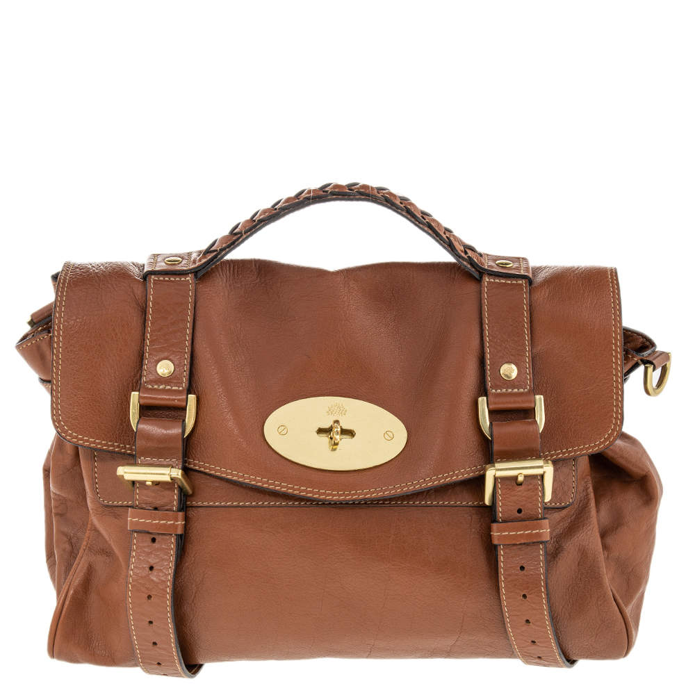 Pre Owned Mulberry Brown Leather Alexa Satchel