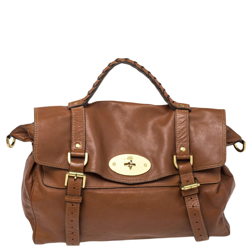 Mulberry Brown Leather Oversized Alexa Satchel