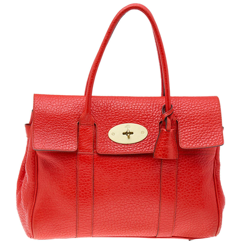 Pre Owned Mulberry Red Leather Bayswater Satchel