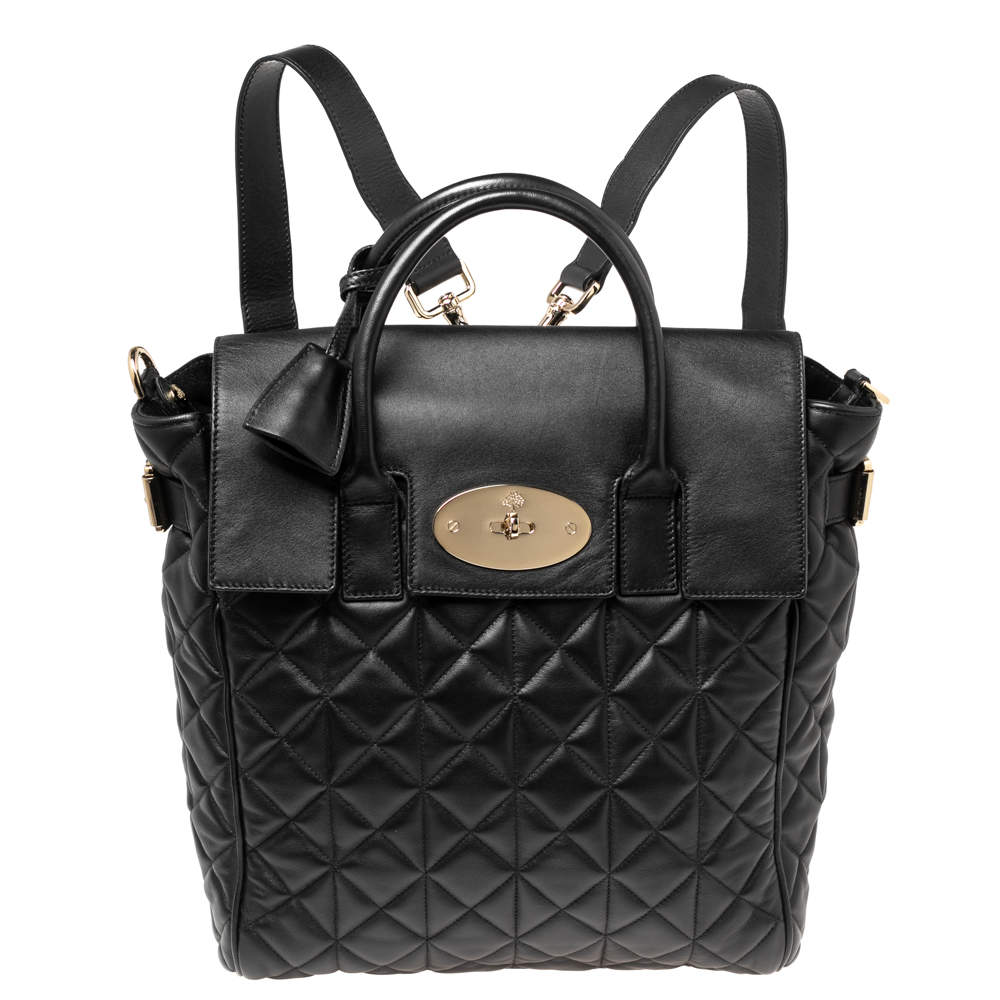 Mulberry Black Quilted Leather Cara Delevingne Convertible Bag