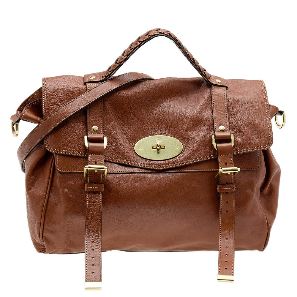 Pre Owned Mulberry Brown Leather Alexa Satchel