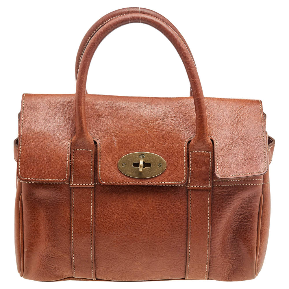 Pre Owned Mulberry Brown Leather Small Bayswater Satchel