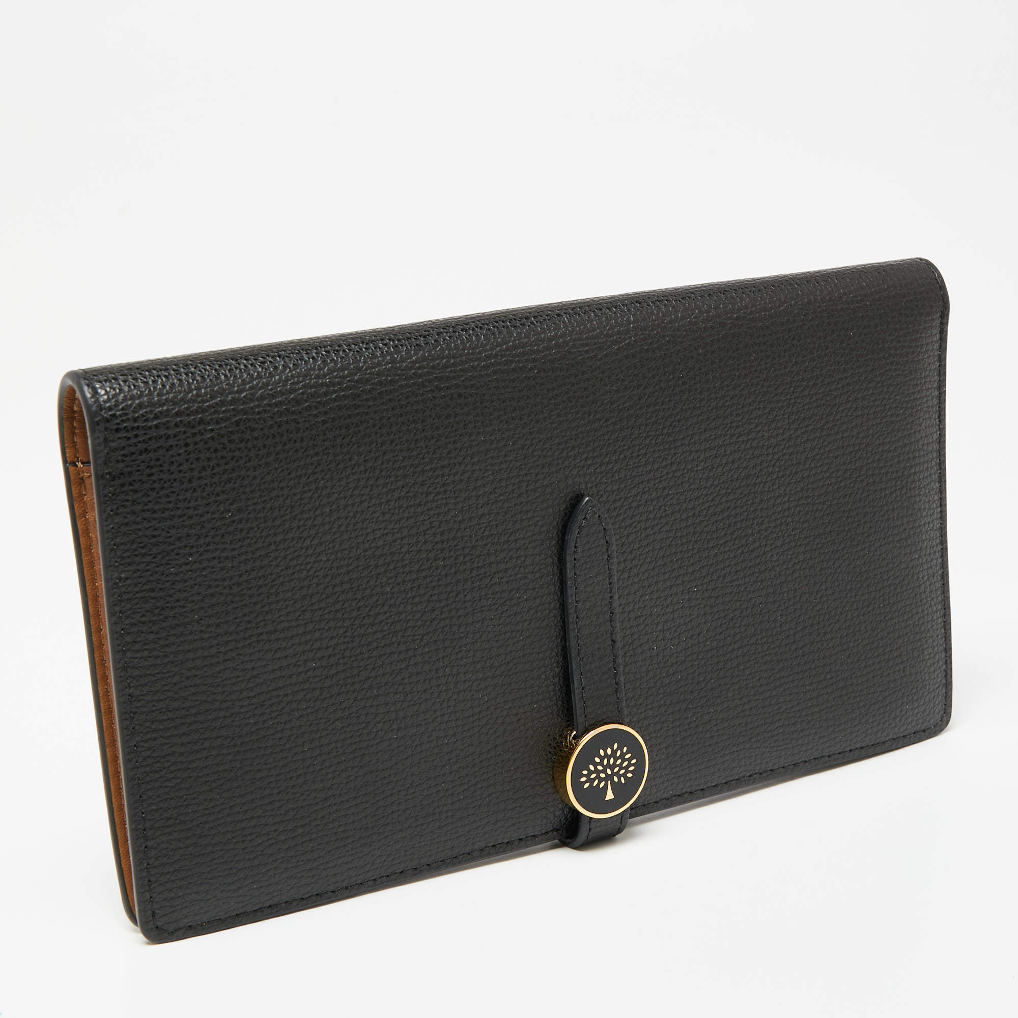 Mulberry Black Leather Tree Logo Long Wallet Mulberry | The Luxury Closet