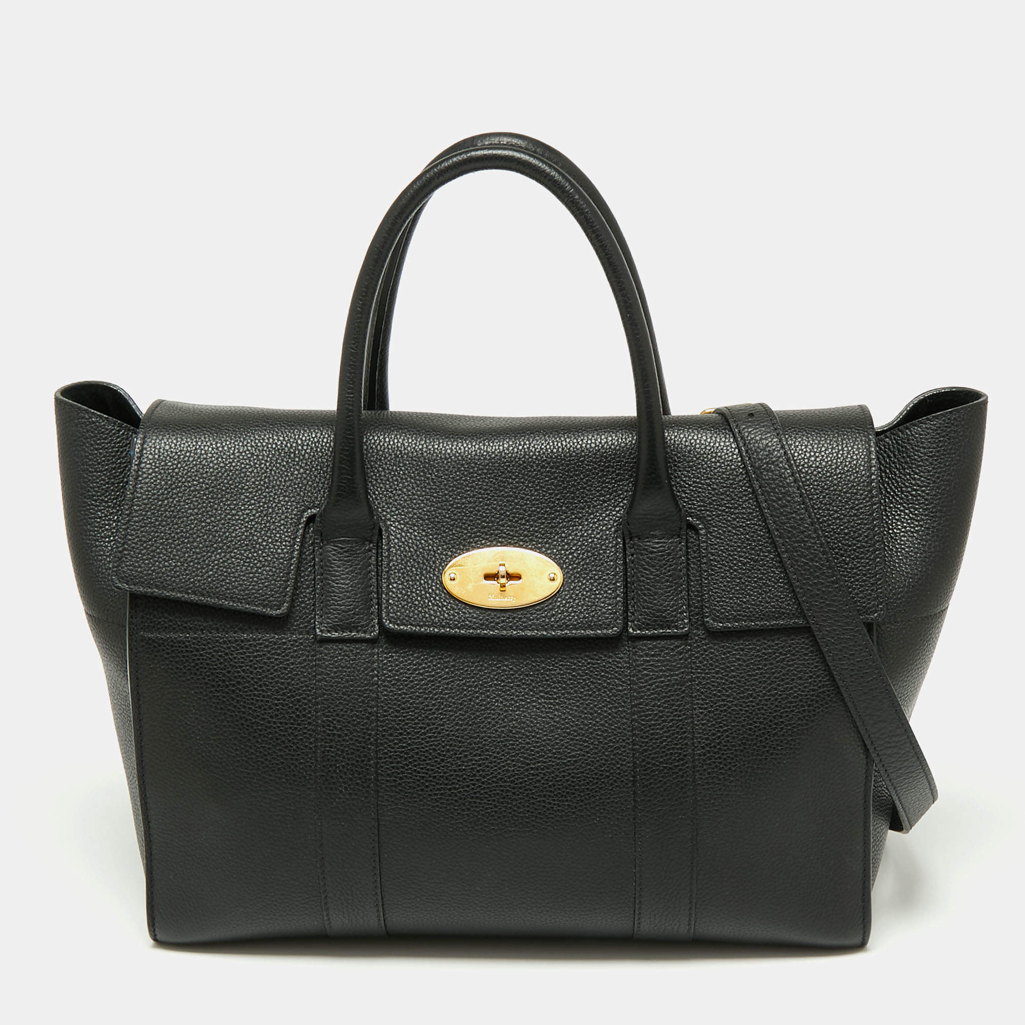 Pre Owned Mulberry Black Leather Bayswater Satchel