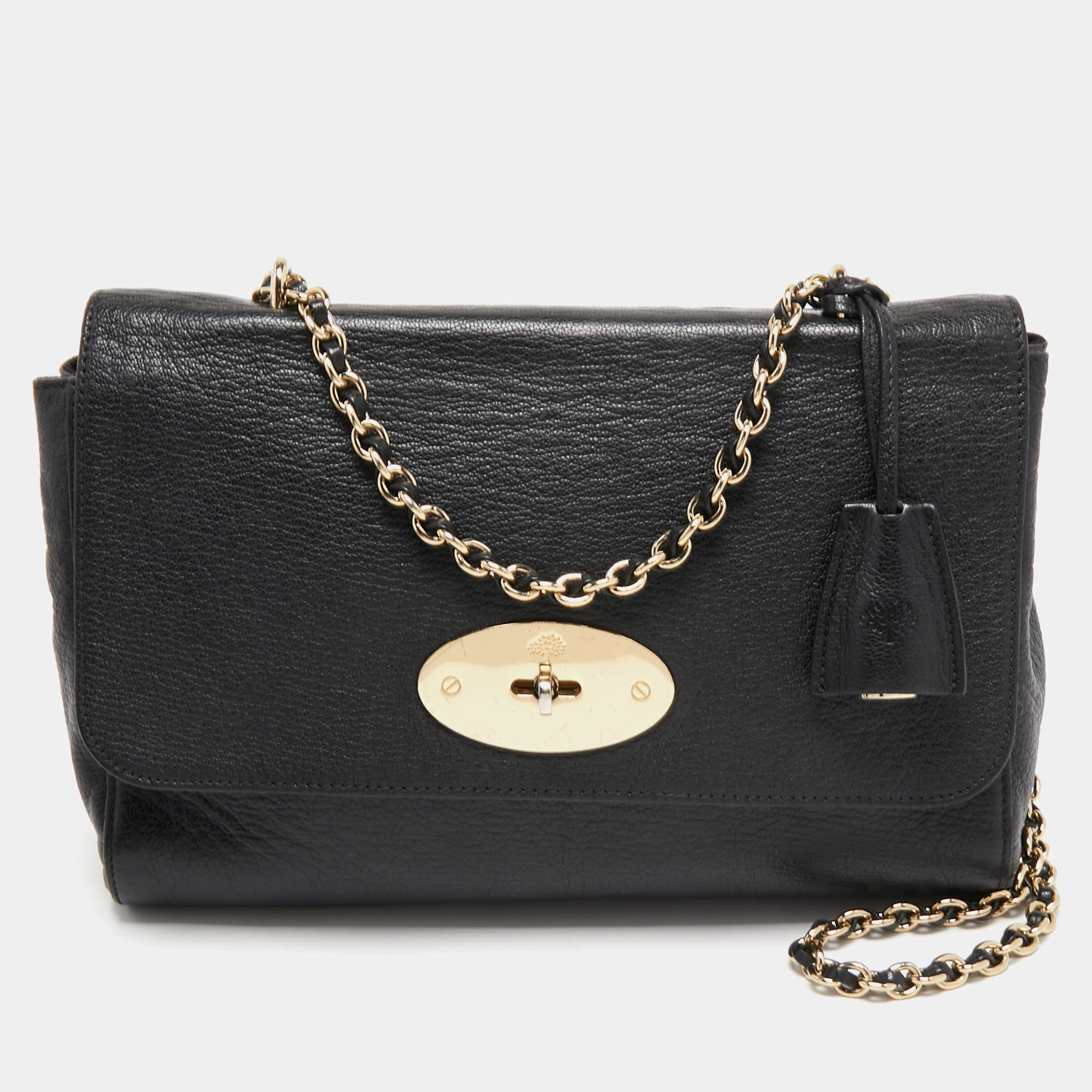 Mulberry Black Leather Medium Lily Shoulder Bag