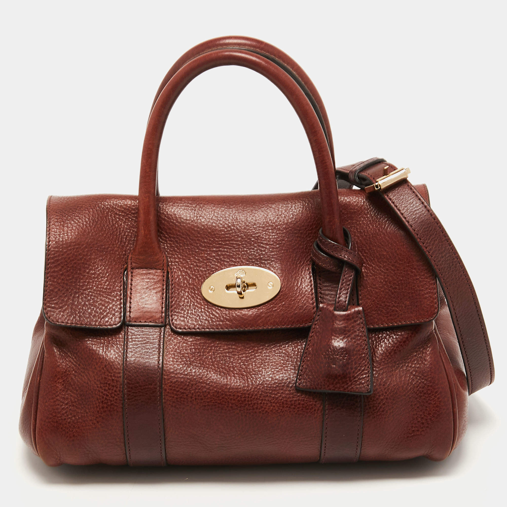 Pre Owned Mulberry Brown Leather Small Bayswater Satchel