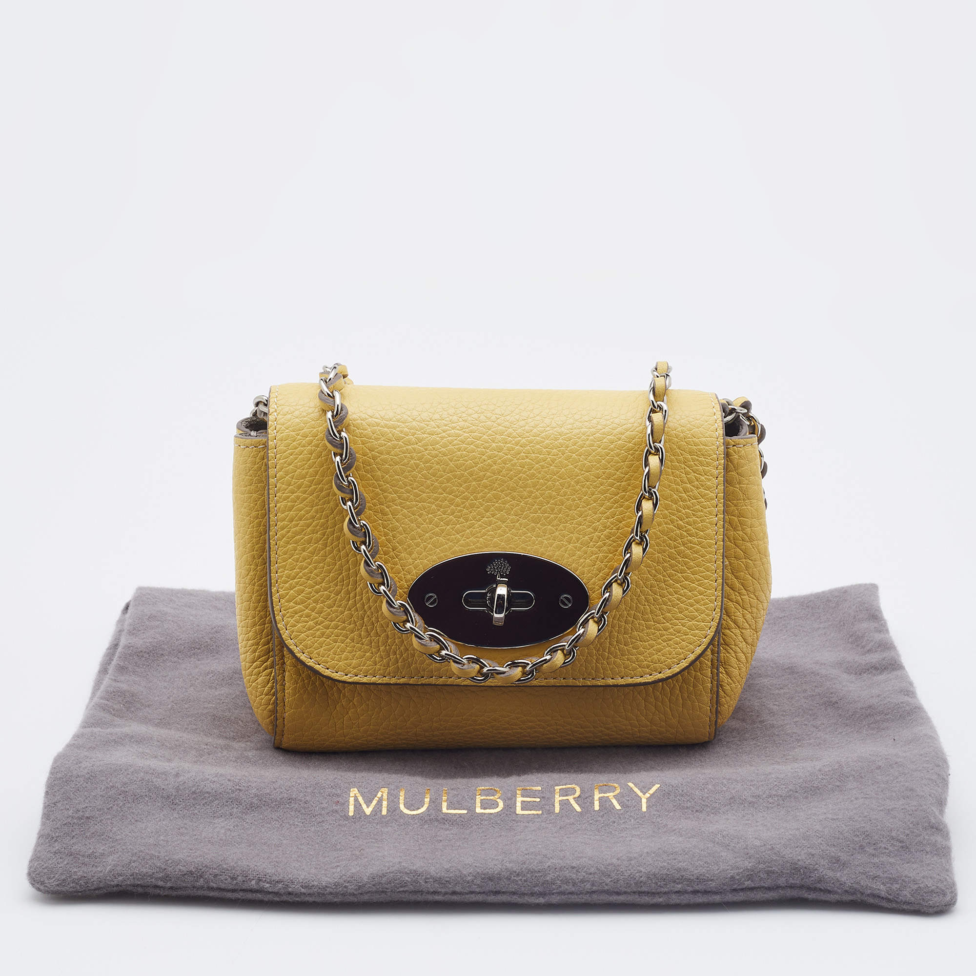 Mulberry Neon Yellow Leather Zip Coin Pouch Wallet