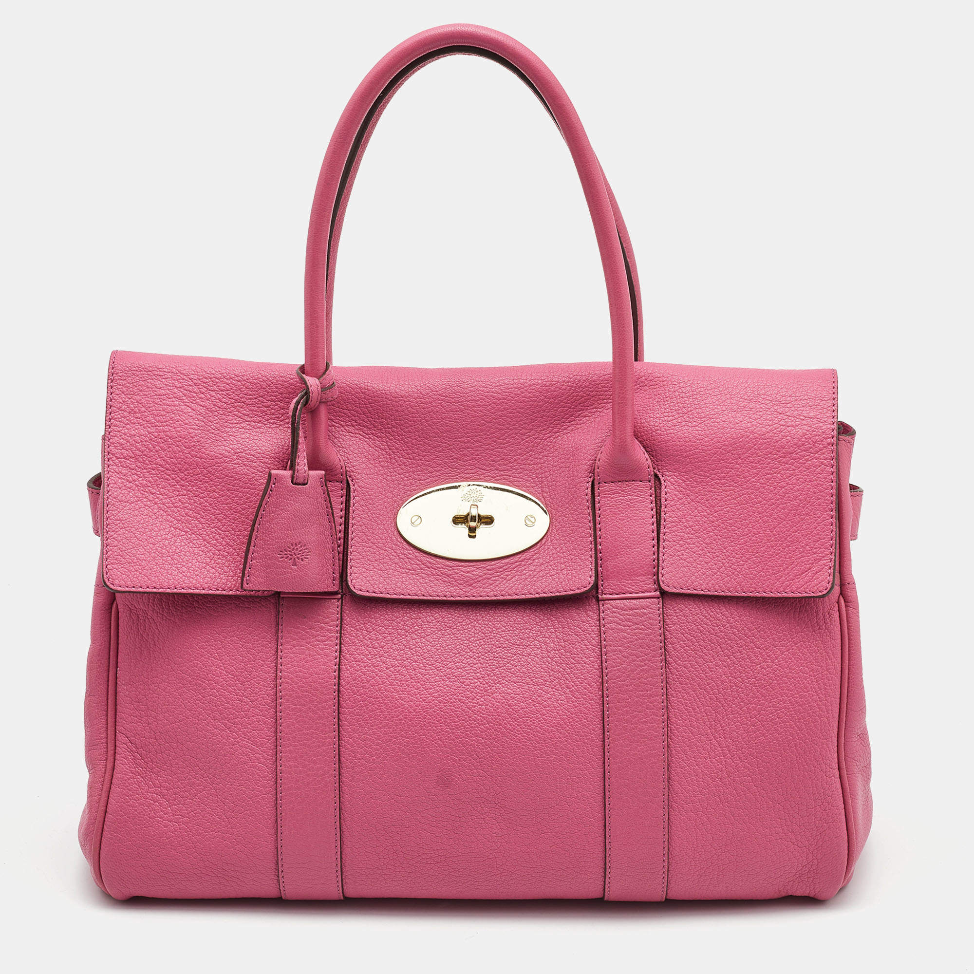 Pre Owned Mulberry Pink Leather Bayswater Satchel