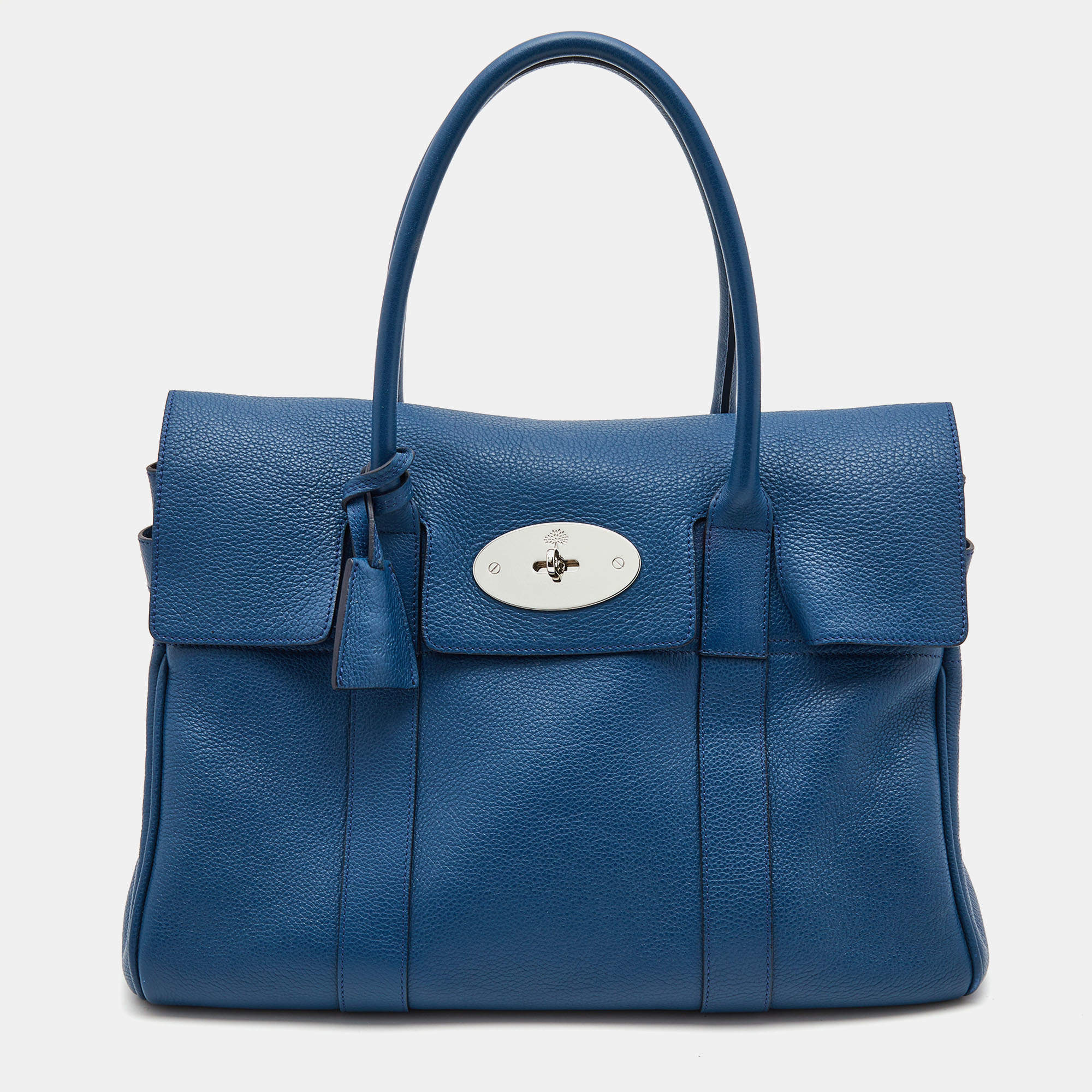 Pre Owned Mulberry Dark Blue Leather Bayswater Satchel