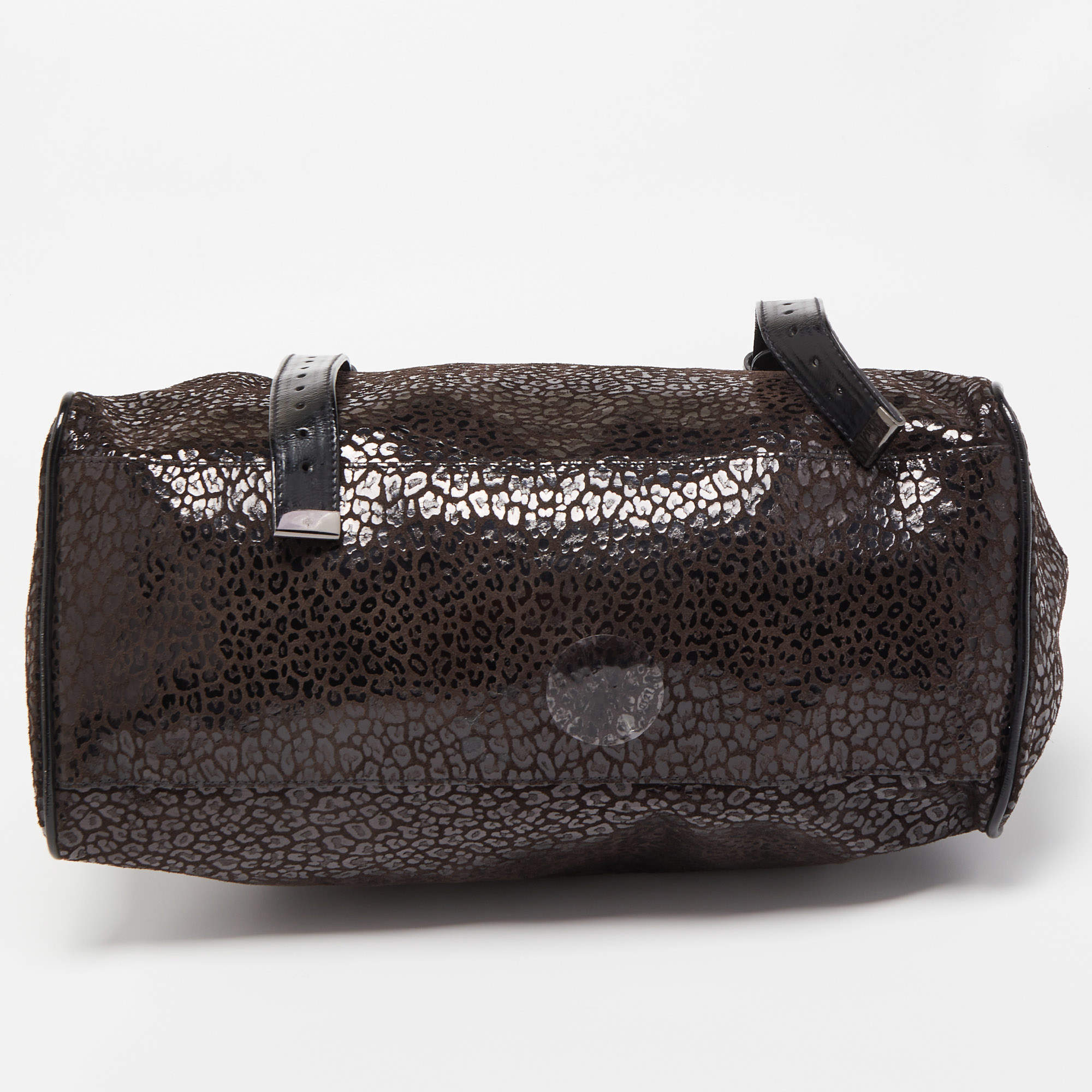 Pre Owned Mulberry Brown/Black Textured Suede and Leather Oversized Alexa Bag