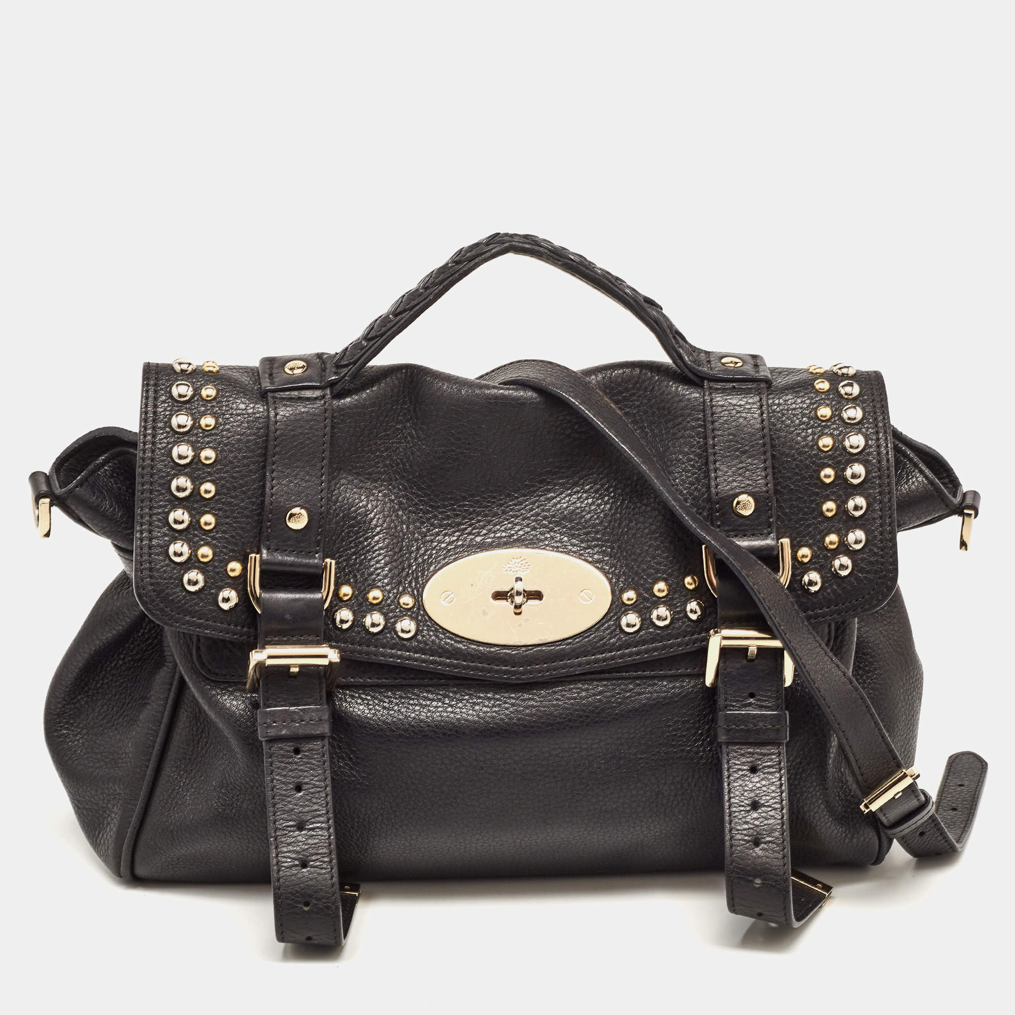 Pre Owned Mulberry Black Leather Alexa Satchel