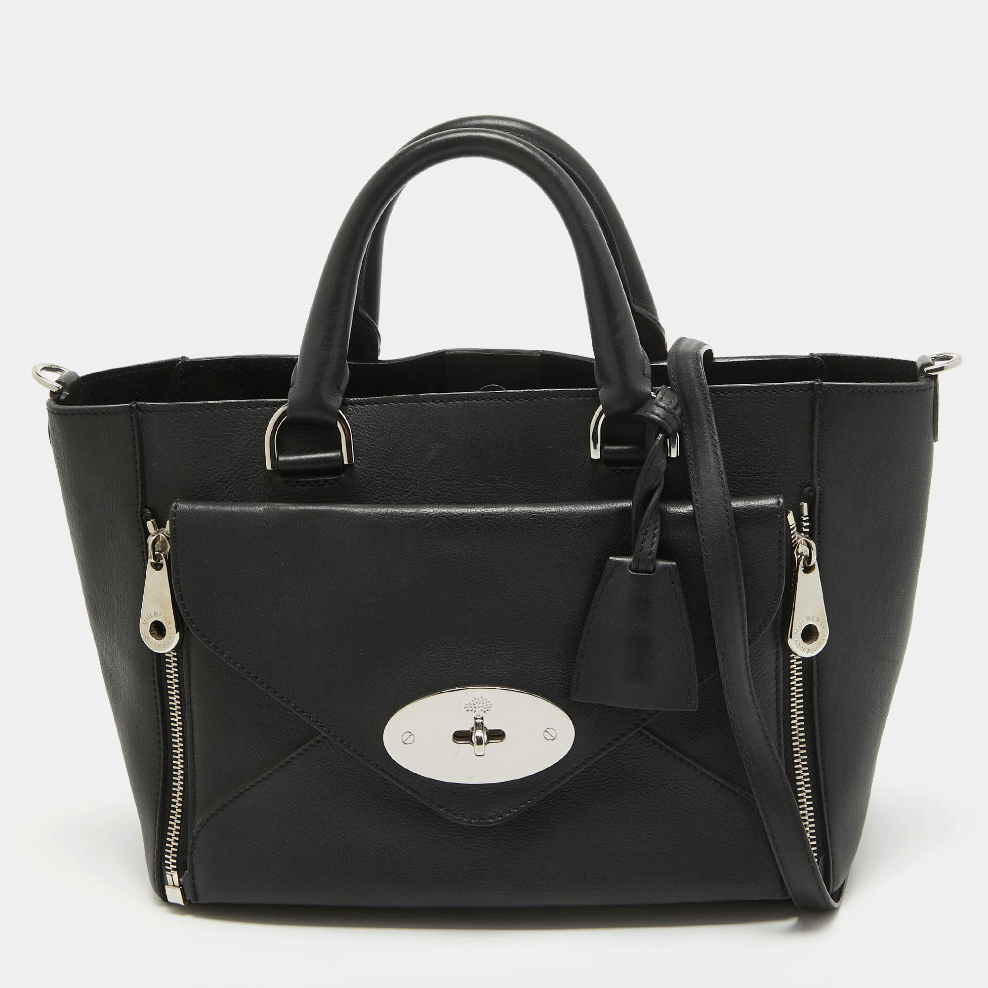 Mulberry Black Leather Small Willow Tote