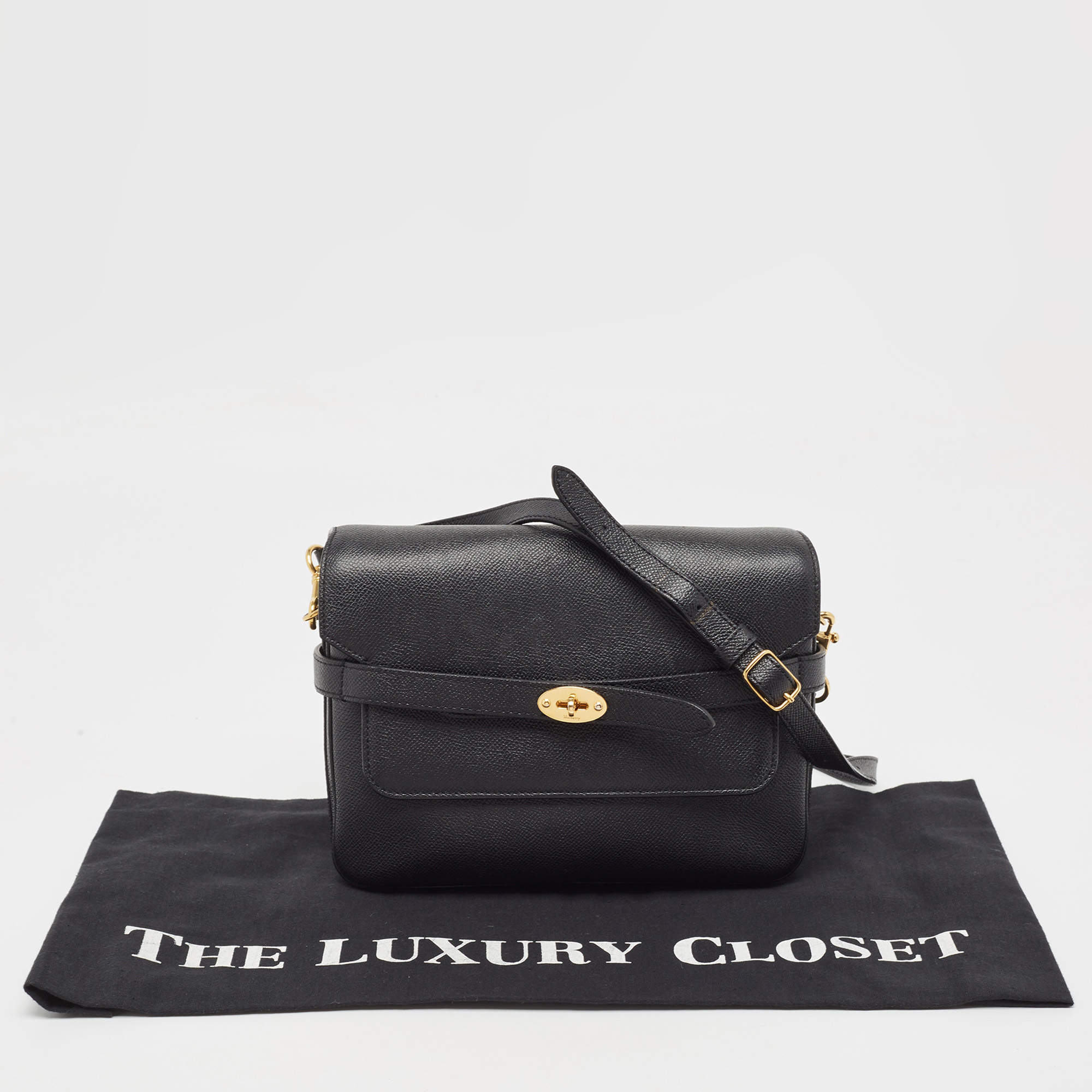Mulberry Black Leather Small Belted Bayswater Shoulder Bag