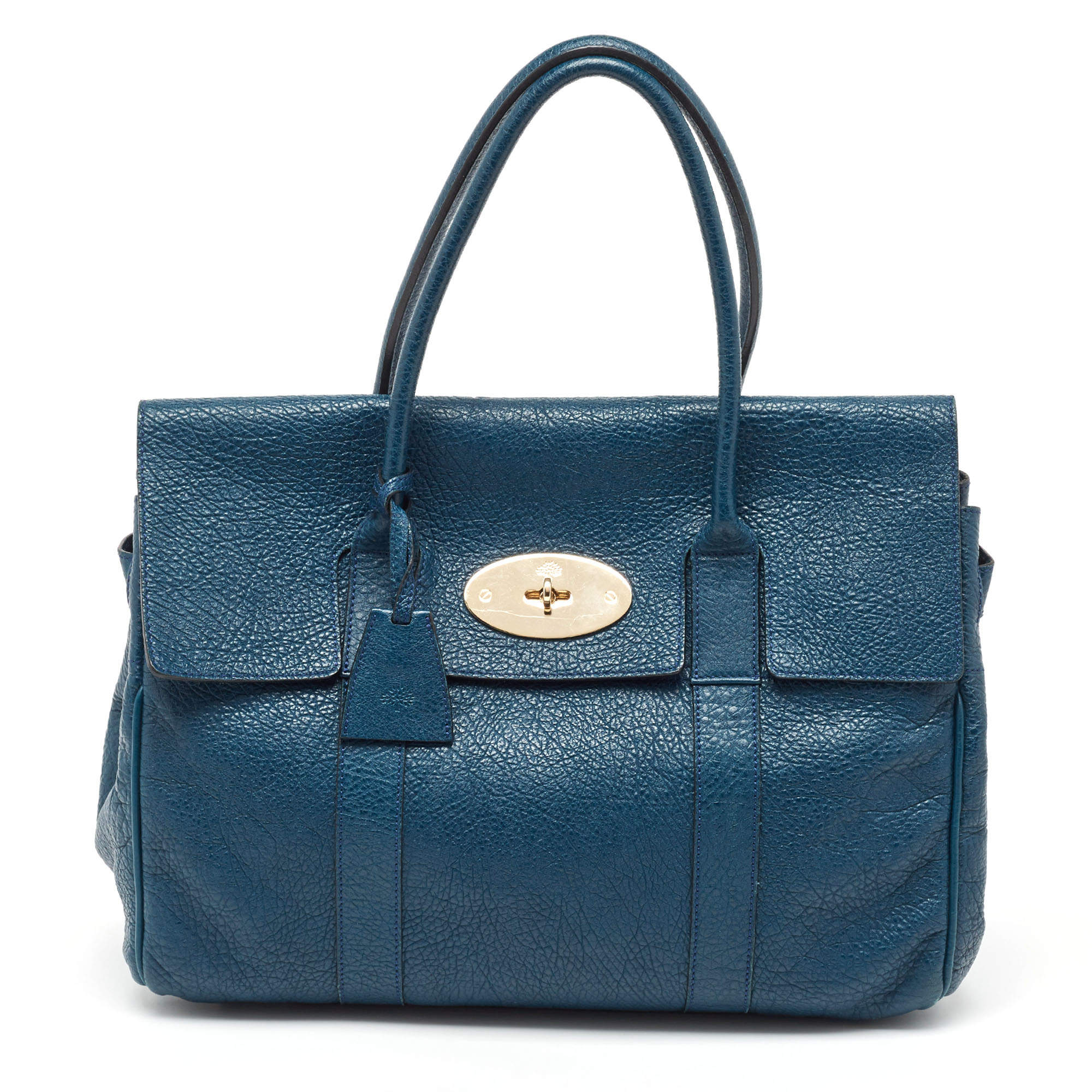 Pre Owned Mulberry Teal Blue Leather Bayswater Satchel