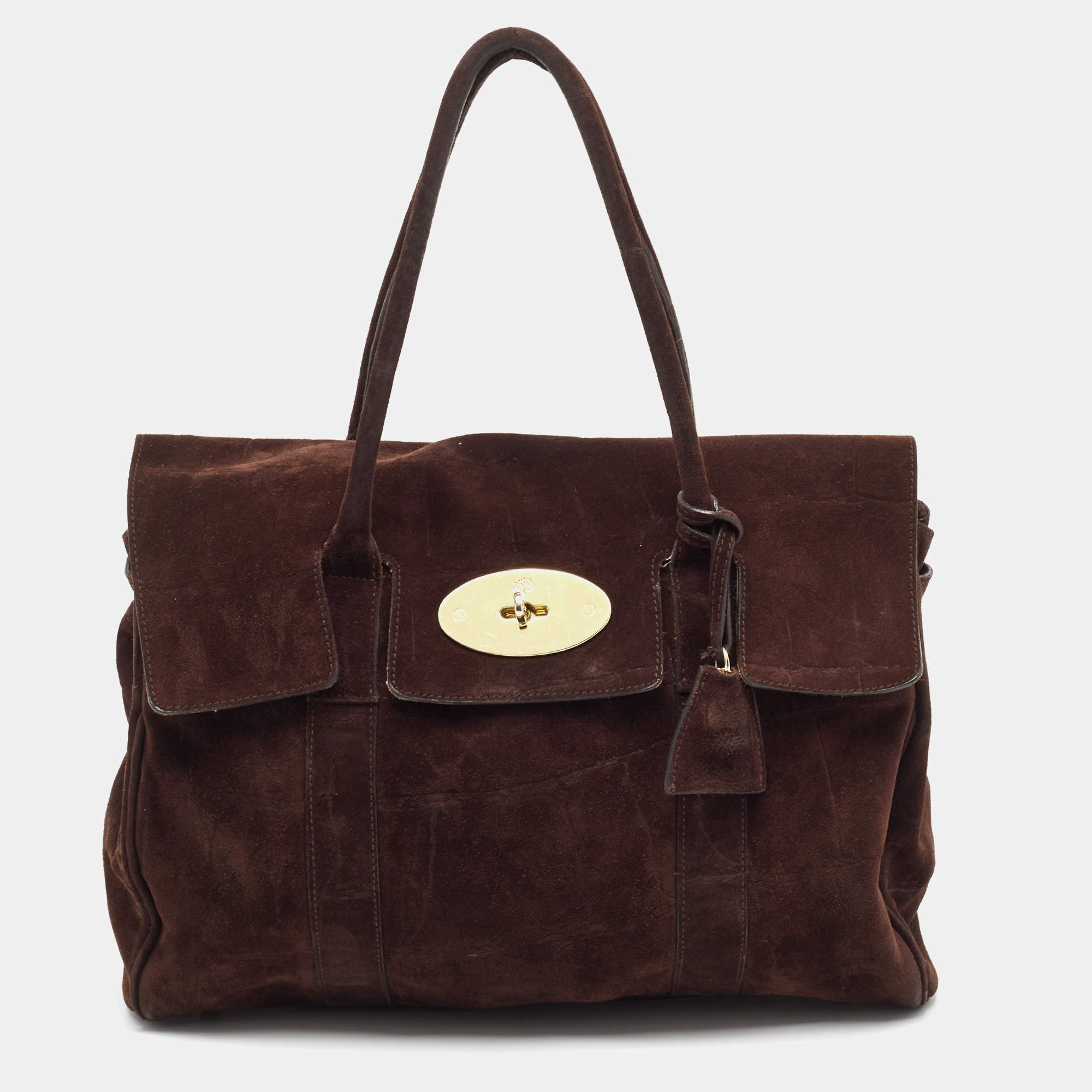 Mulberry Dark Brown Suede Bayswater Satchel