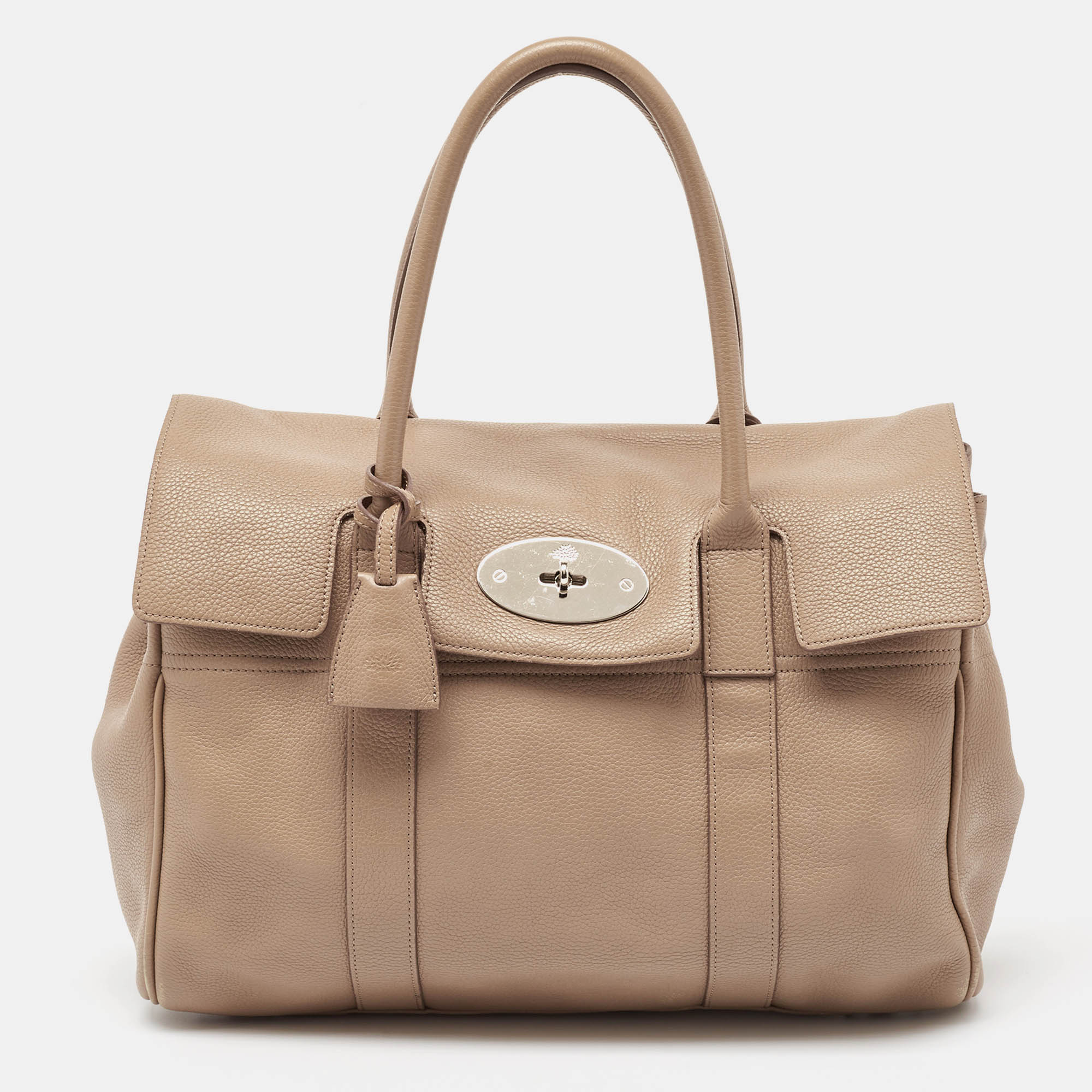 Pre Owned Mulberry Beige Leather Bayswater Satchel