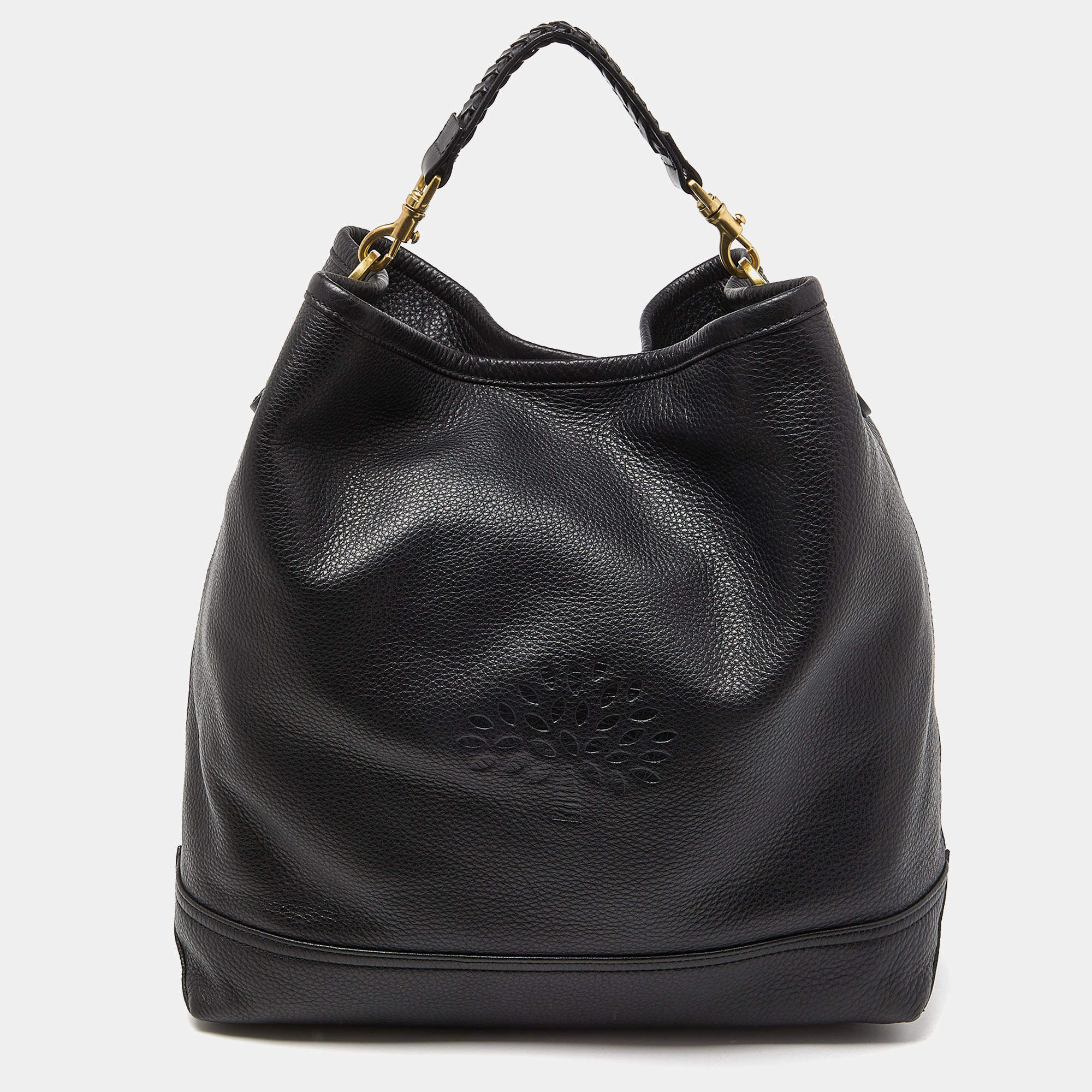 Mulberry Black Leather Effie Flap Hobo