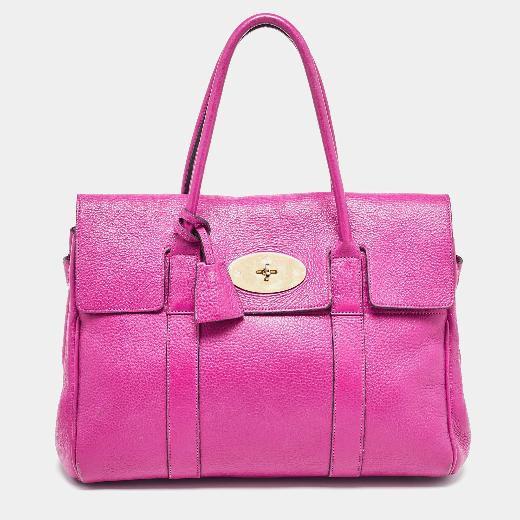 Mulberry Fuchsia Leather Bayswater Satchel