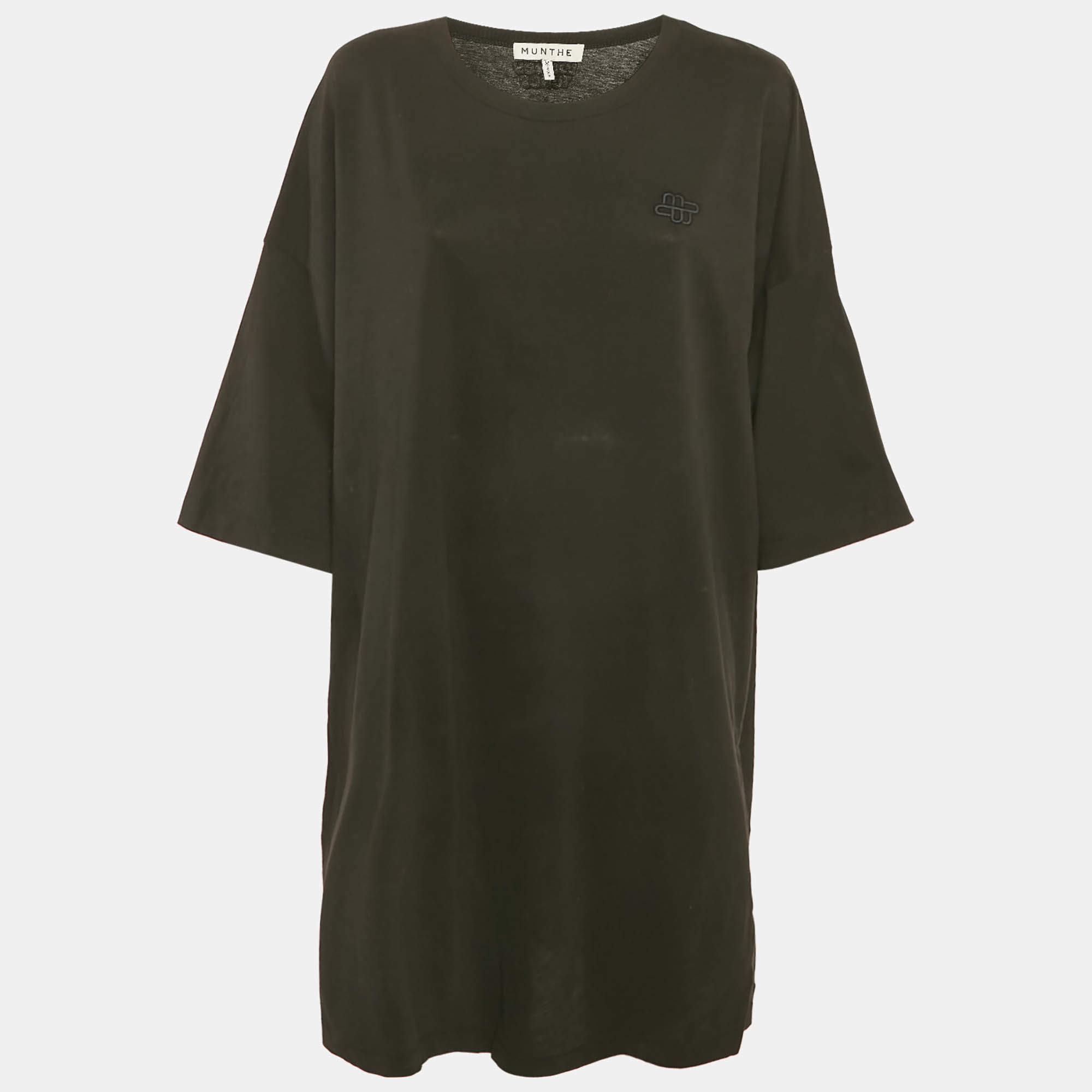 Pre Owned Munthe X Looney Tunes Black Jersey Oversized T-Shirt M