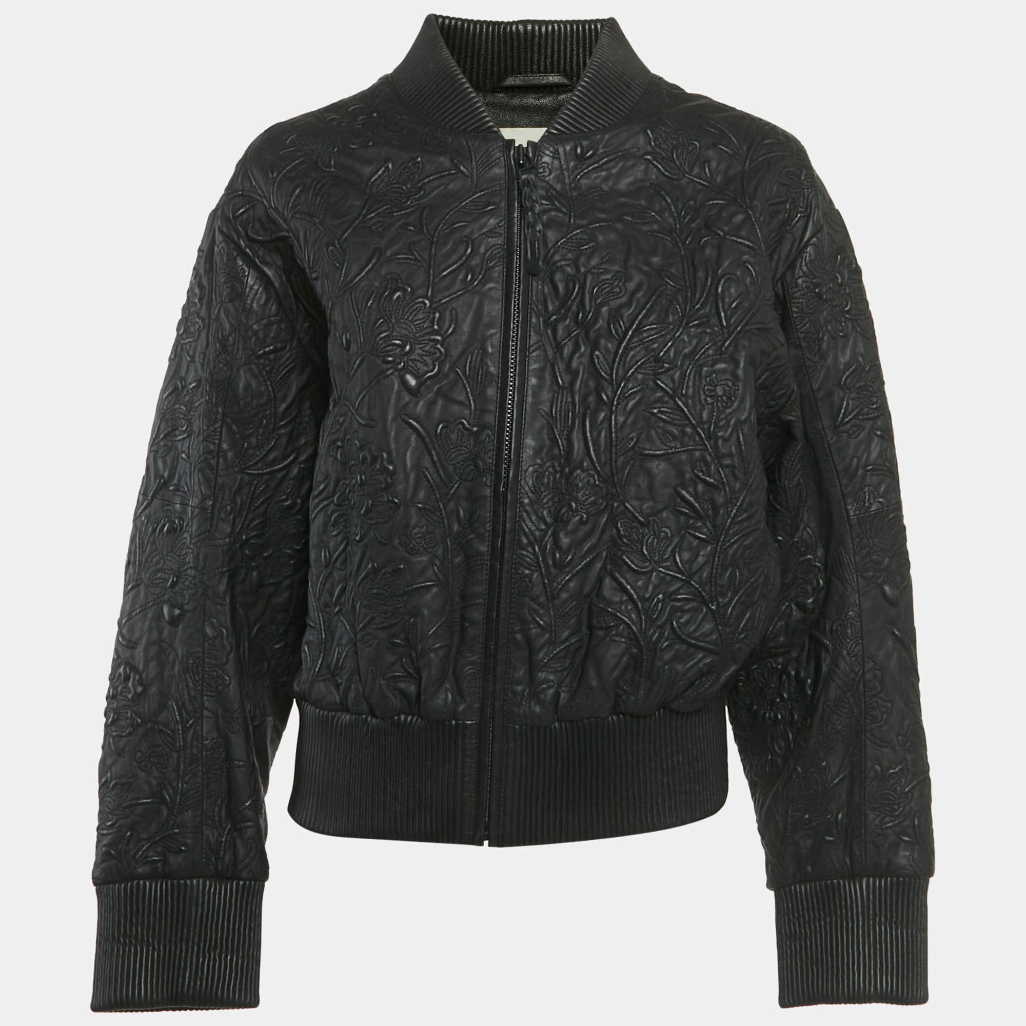 مملوكة مسبقًا Munthe Black Ferril Leather Jacket M