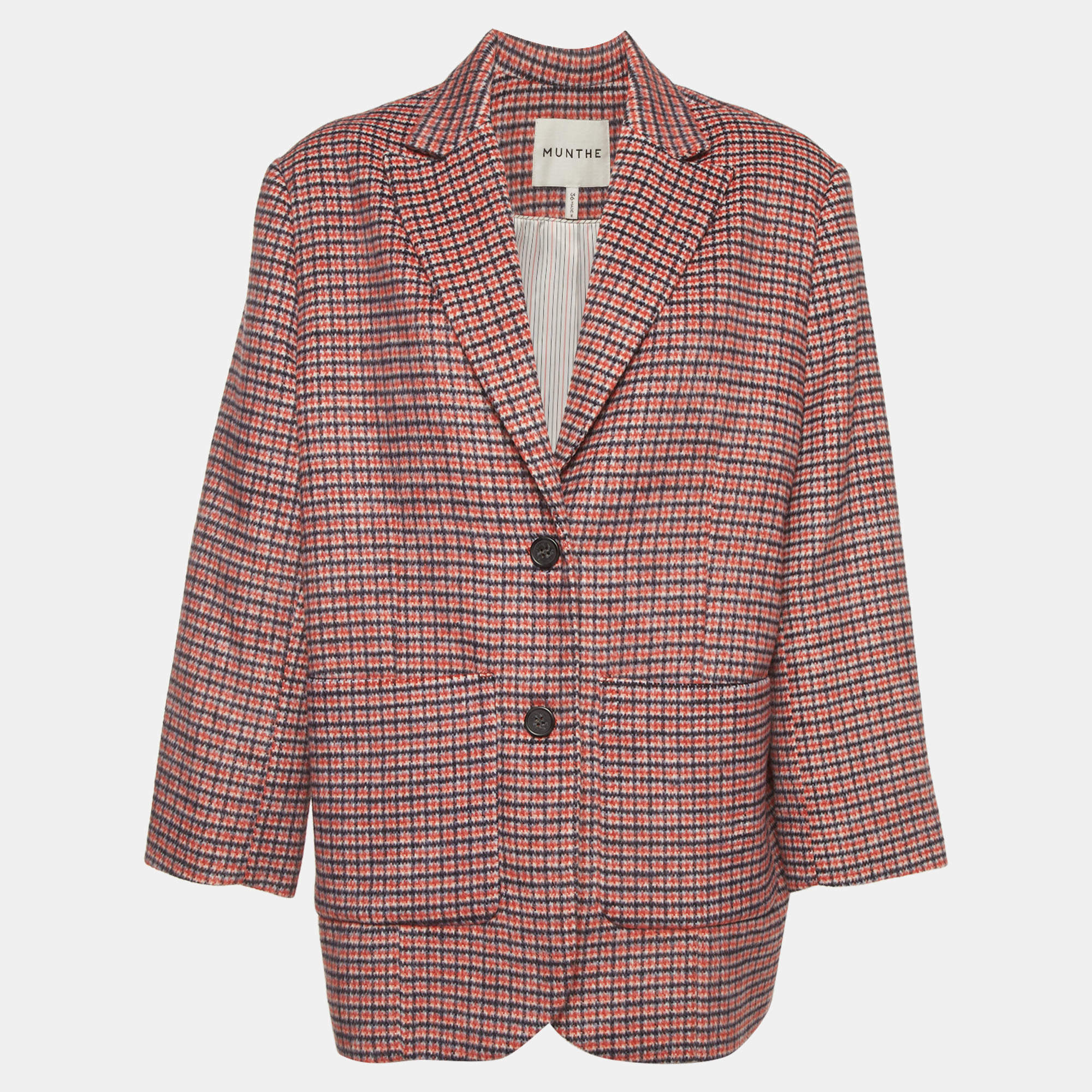 Pre Owned  Munthe Multicolor Wool Blend Regular Fit Aketta Blazer S