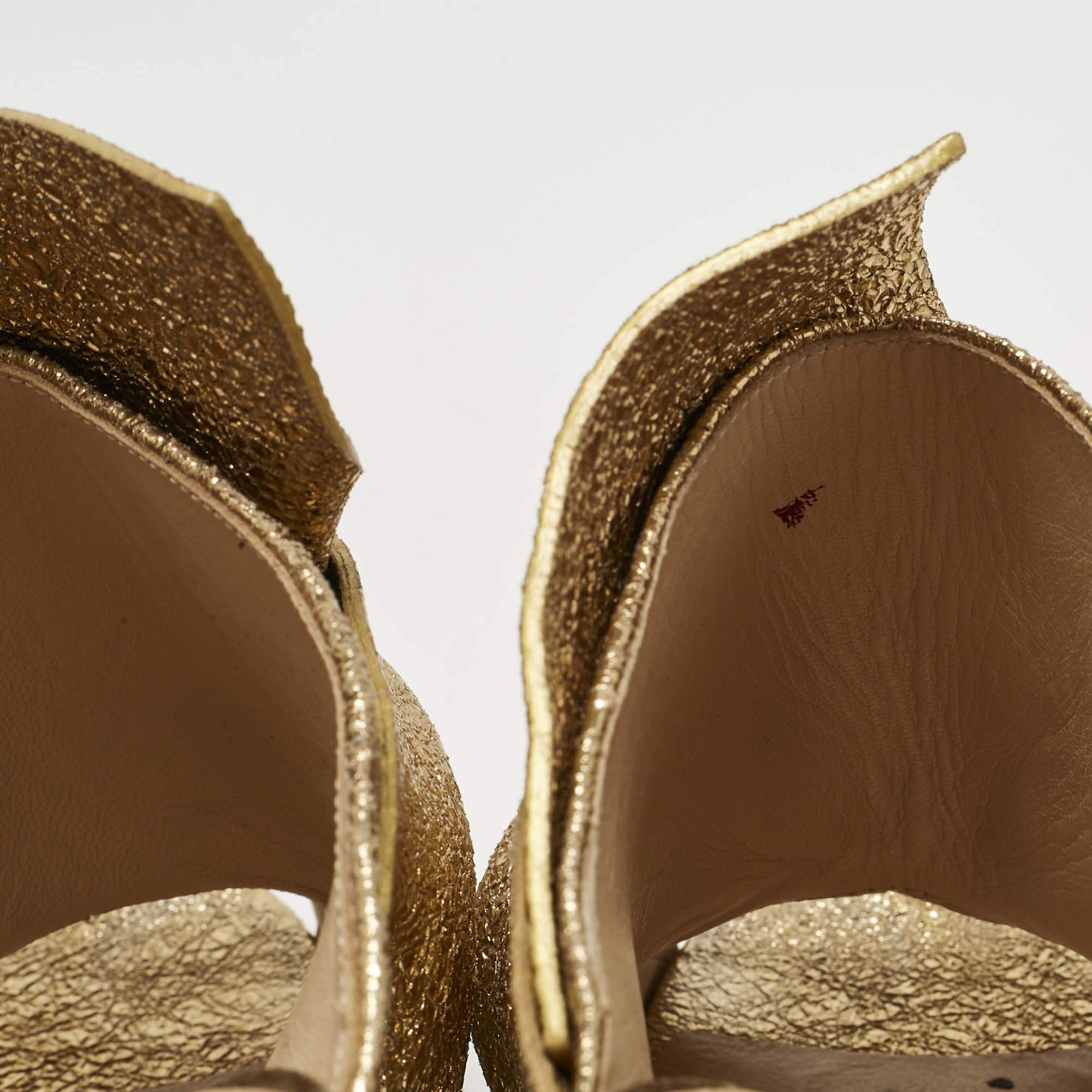 Pre Owned Nº21 Gold Leather Raso Knot Mules Size 41