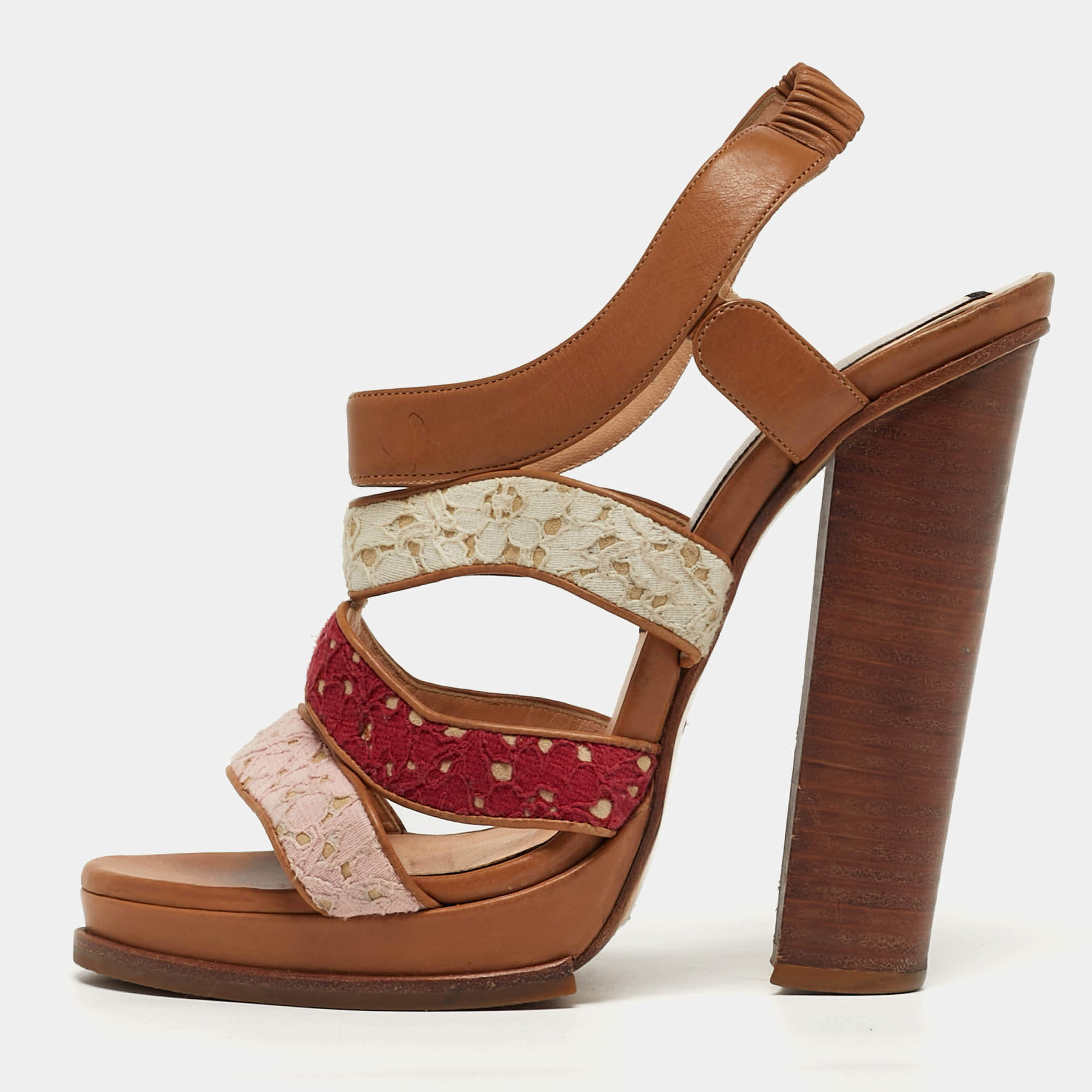 مملوكة مسبقًا N21 Size 40.5 Beige Patent Leather and Satin Peep Toe Ankle Strap Sandals