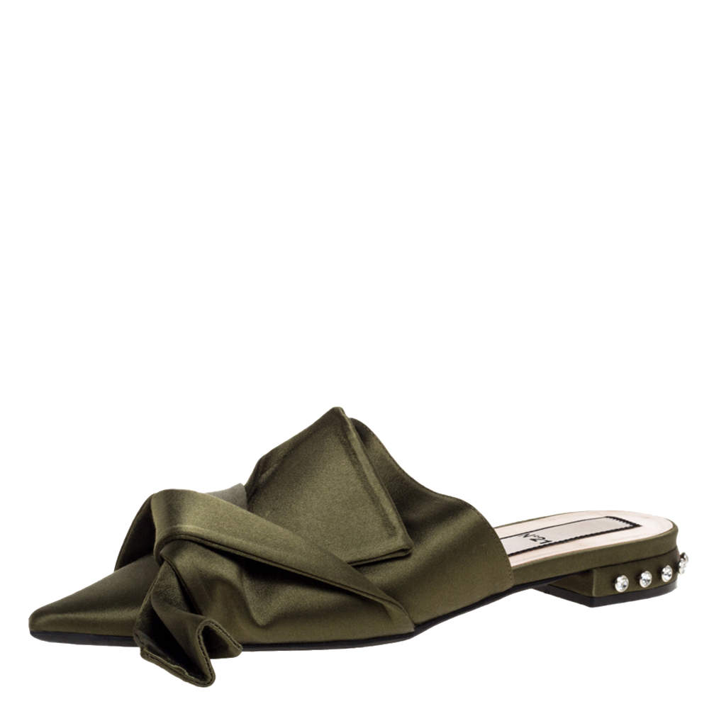 embellished mules flat