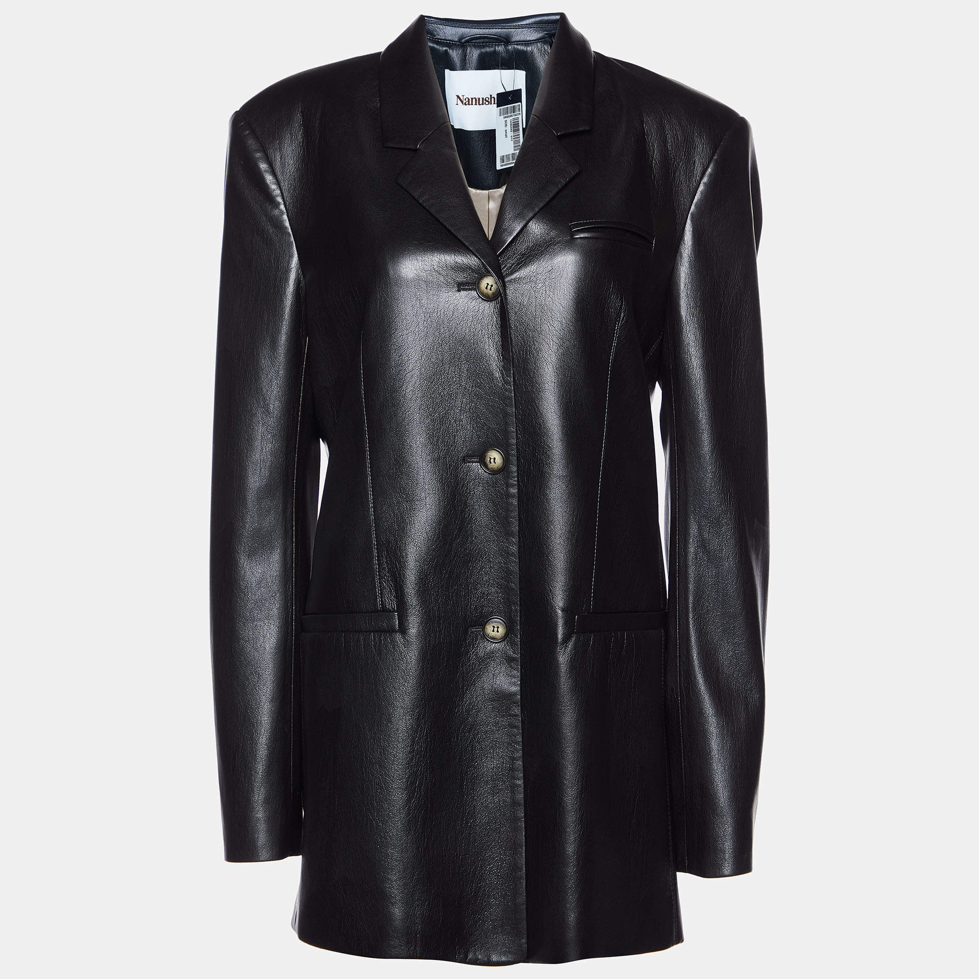 Nanushka Black Faux Leather Mersey Jacket S