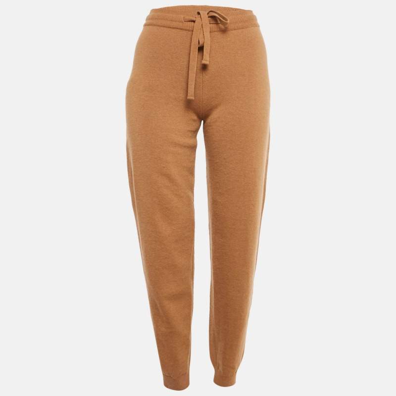 Pre Owned Nanushka Camel Wool Knitted Ella Track Pants XS