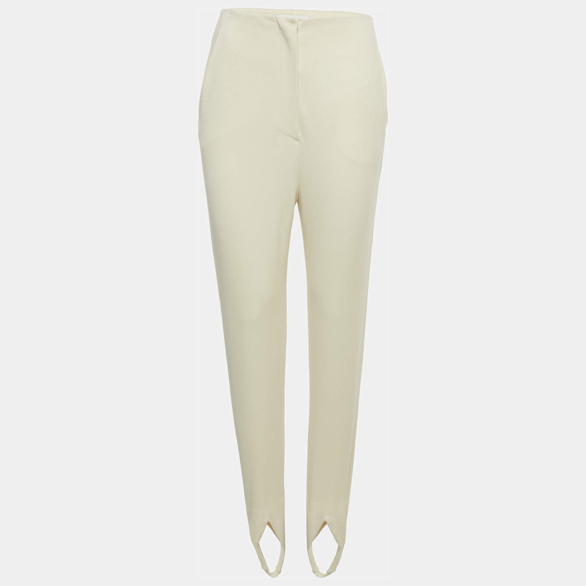Pre Owned Nanushka Cream Jersey Darby Stirrup Leggings XS 