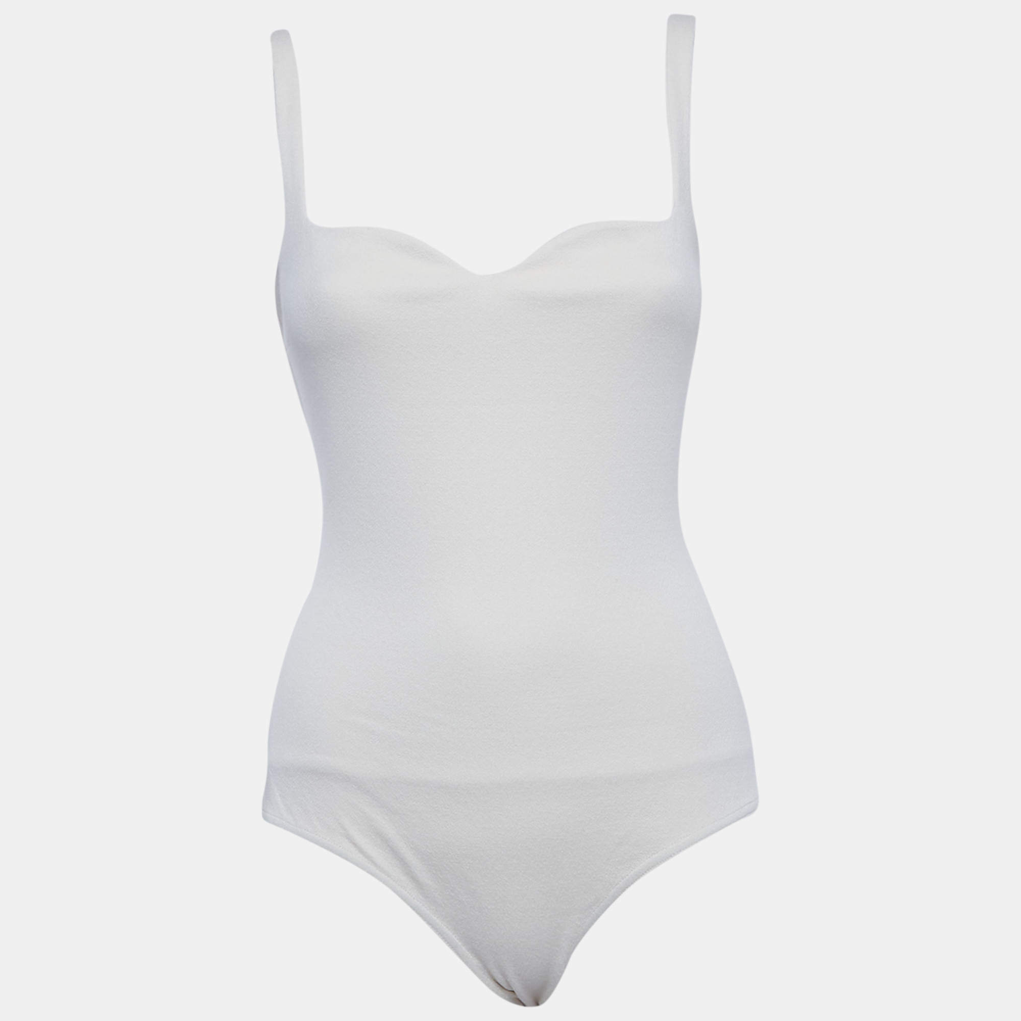 Pre Owned Nanushka Cream Jersey Sleeveless Lilou Bodysuit XS  