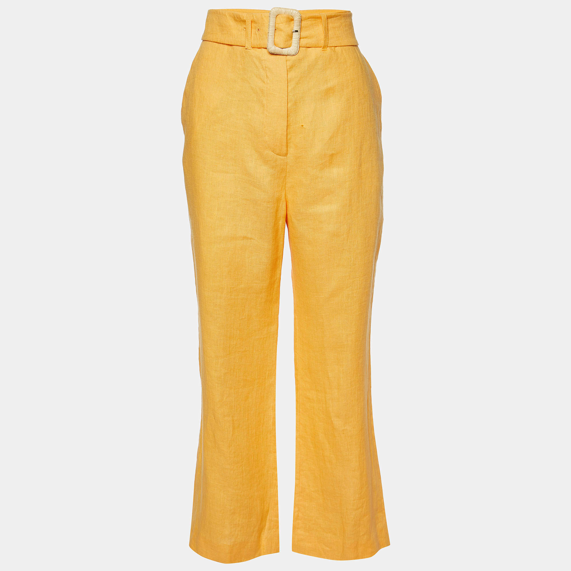Nanushka Orange Linen Wide Leg Trousers M
