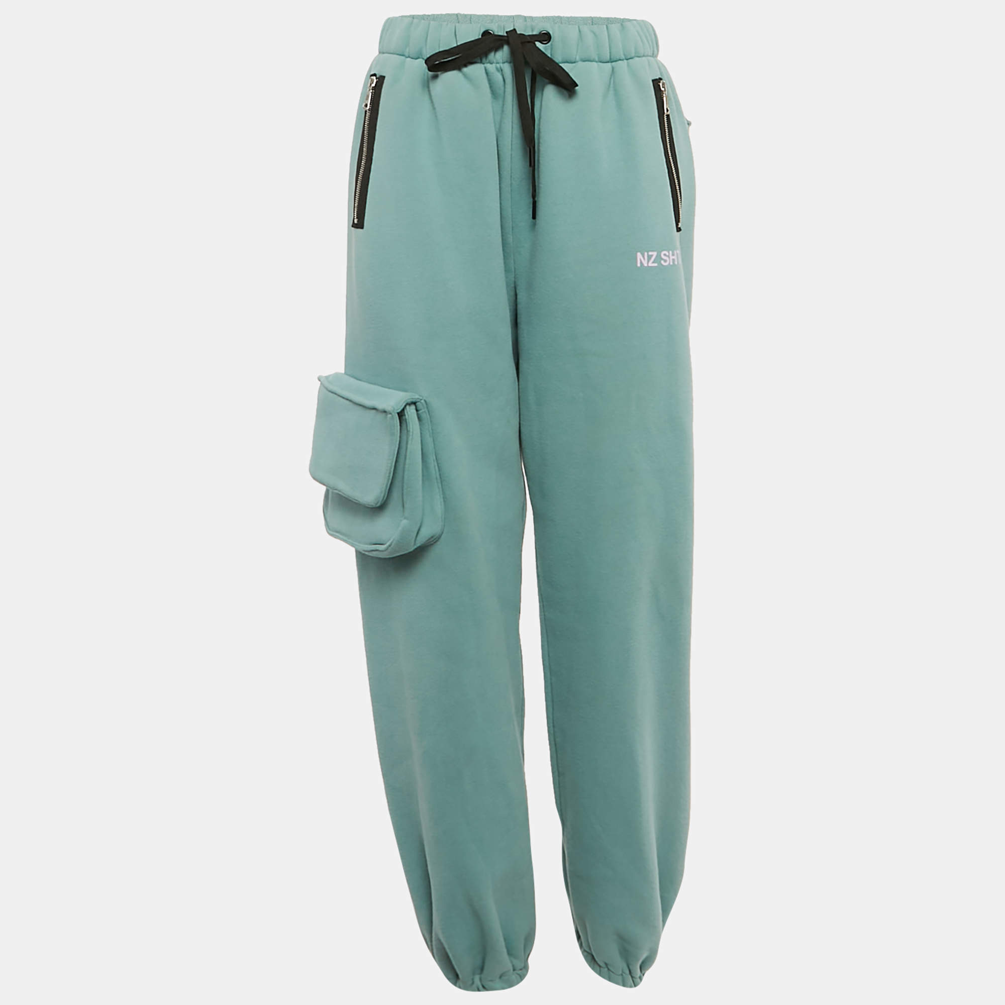 Natasha Zinko Blue Cotton Blend Jogger Sweatpants S 